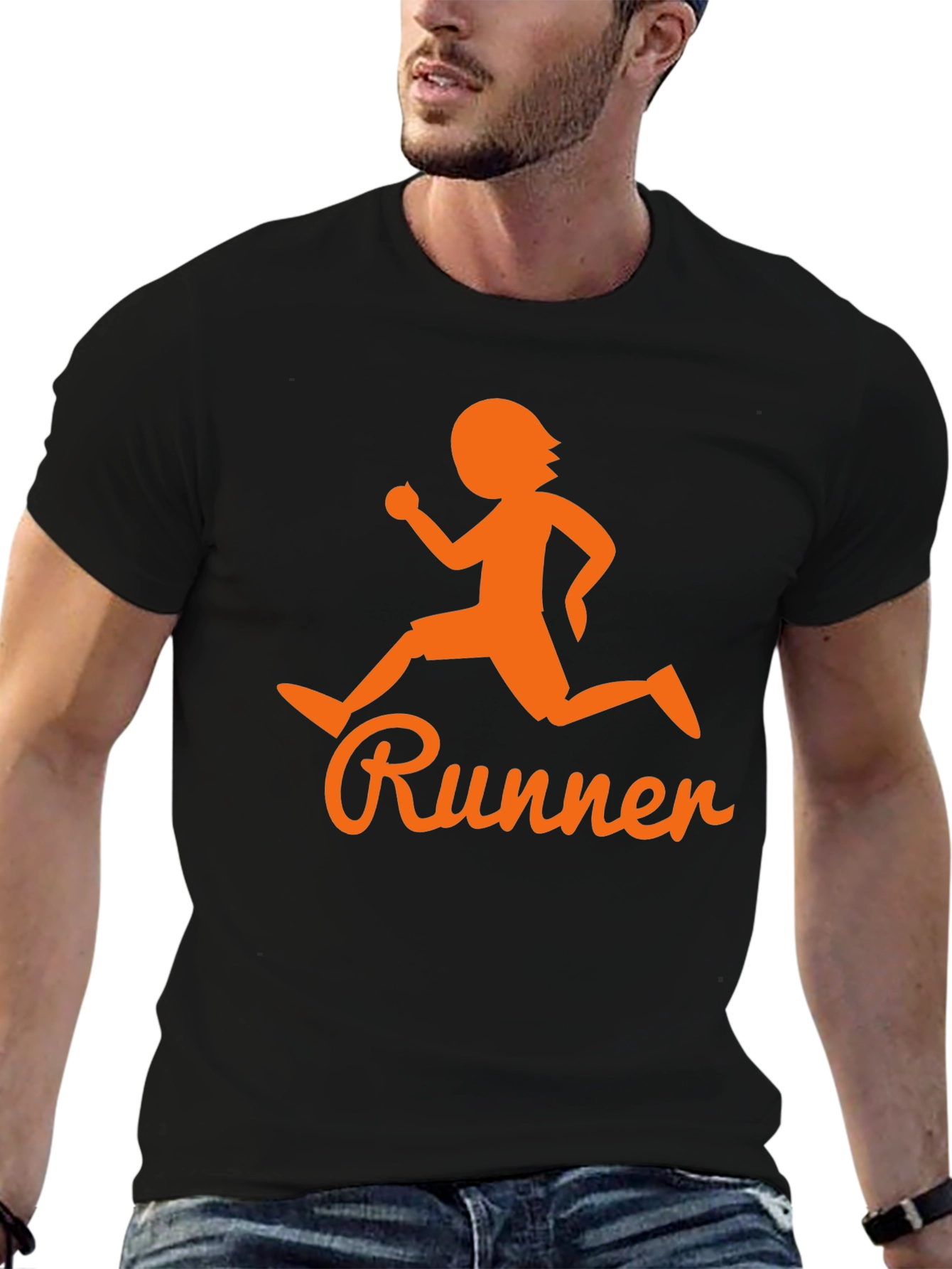 Runner Graphic Tee - Black Cotton Blend