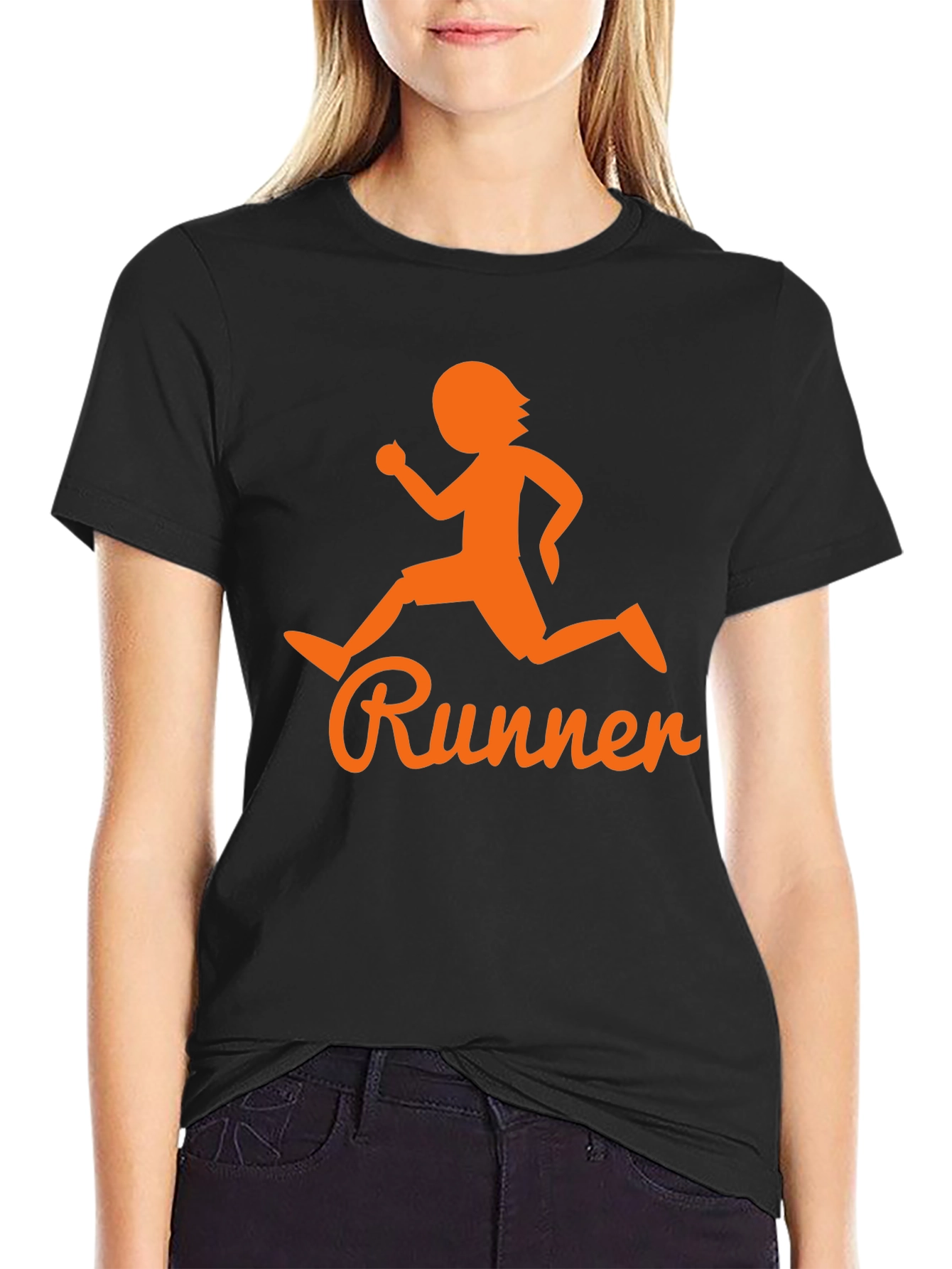 Runner Graphic Tee - Black Cotton Blend