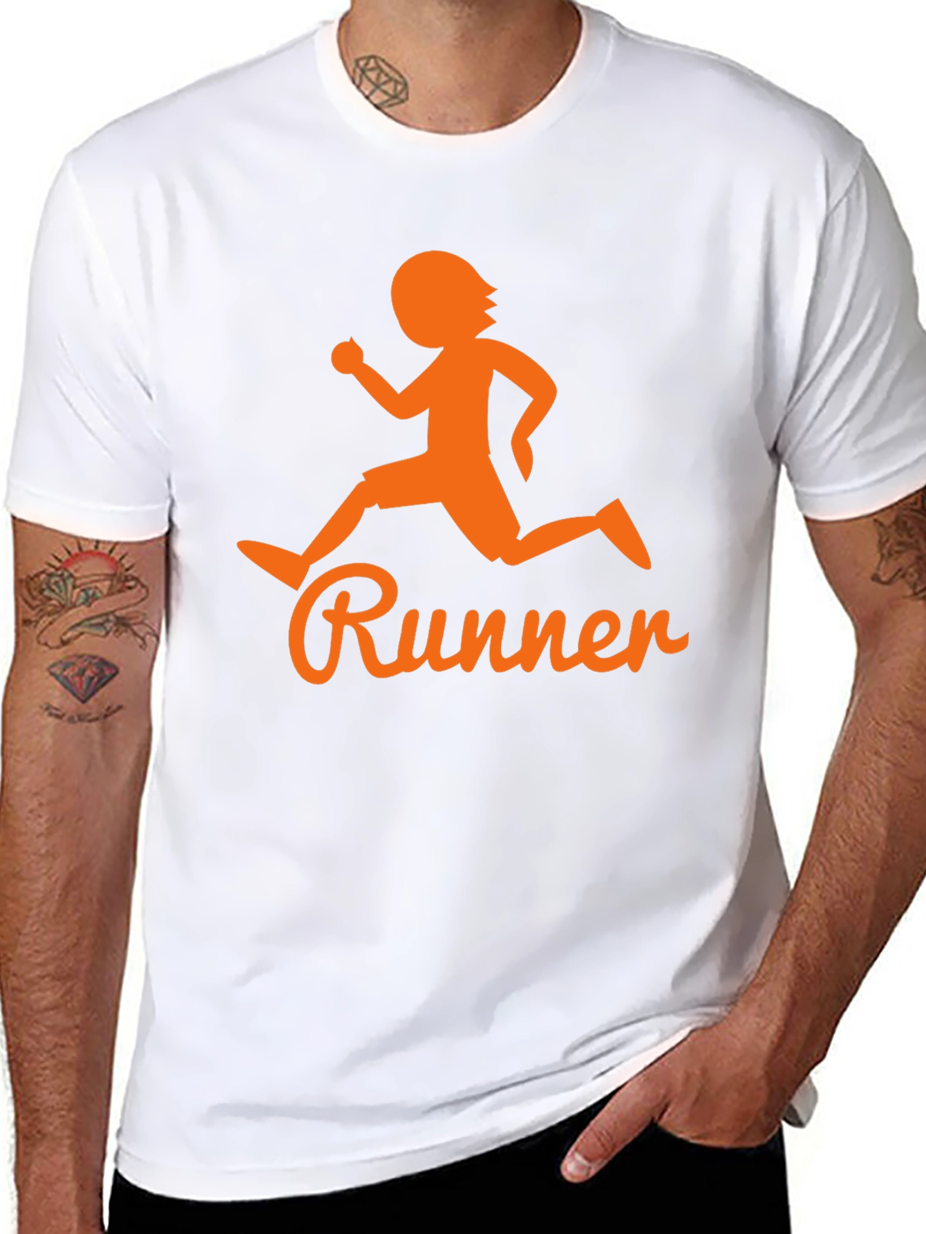 Runner Graphic Tee - Black Cotton Blend