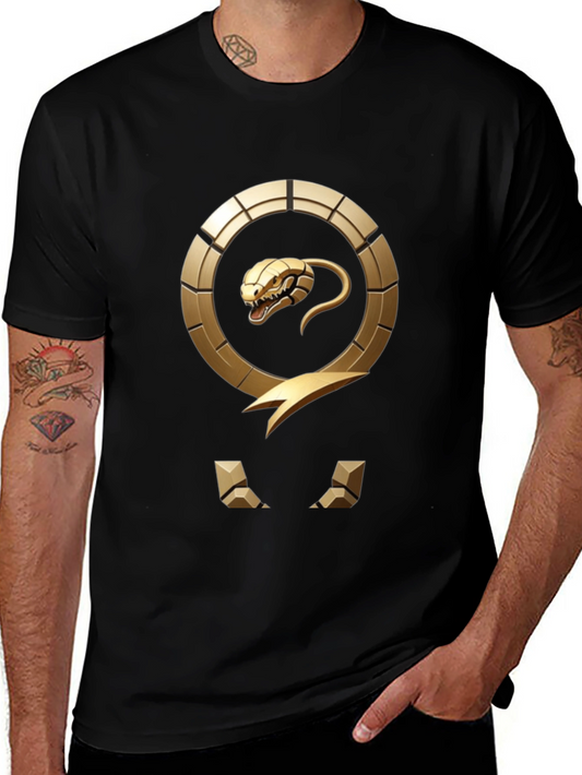 Golden Snake Emblem Black T-Shirt
