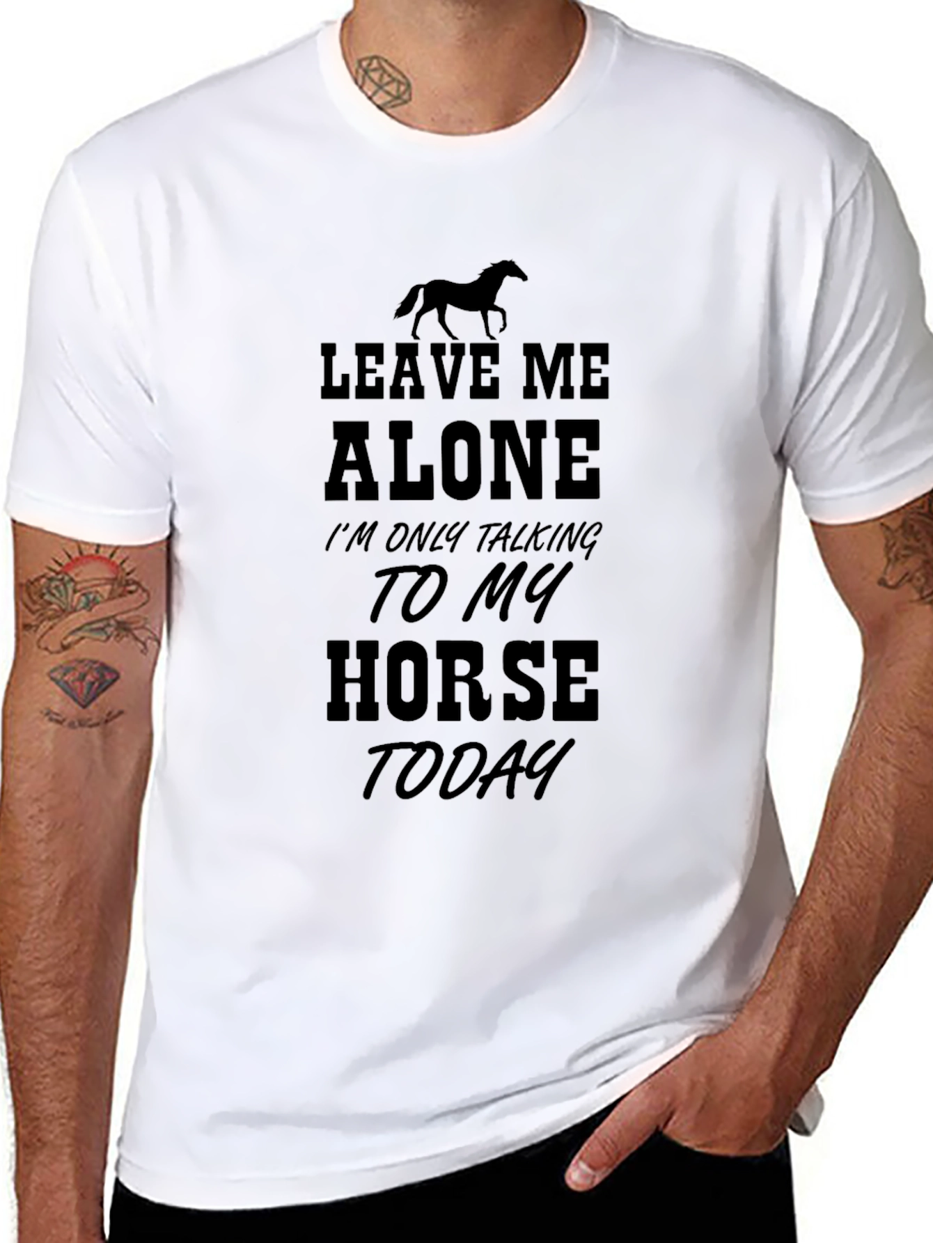 Leave Me Alone Horse Lover T-Shirt - Black
