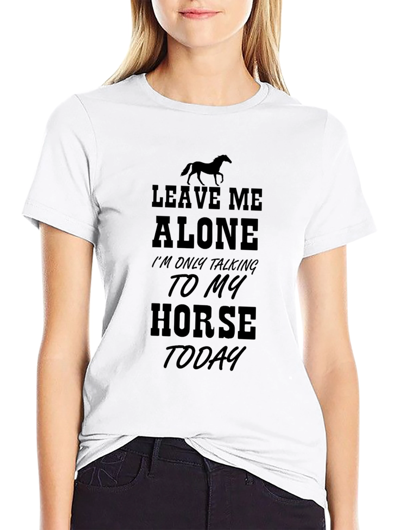Leave Me Alone Horse Lover T-Shirt - Black