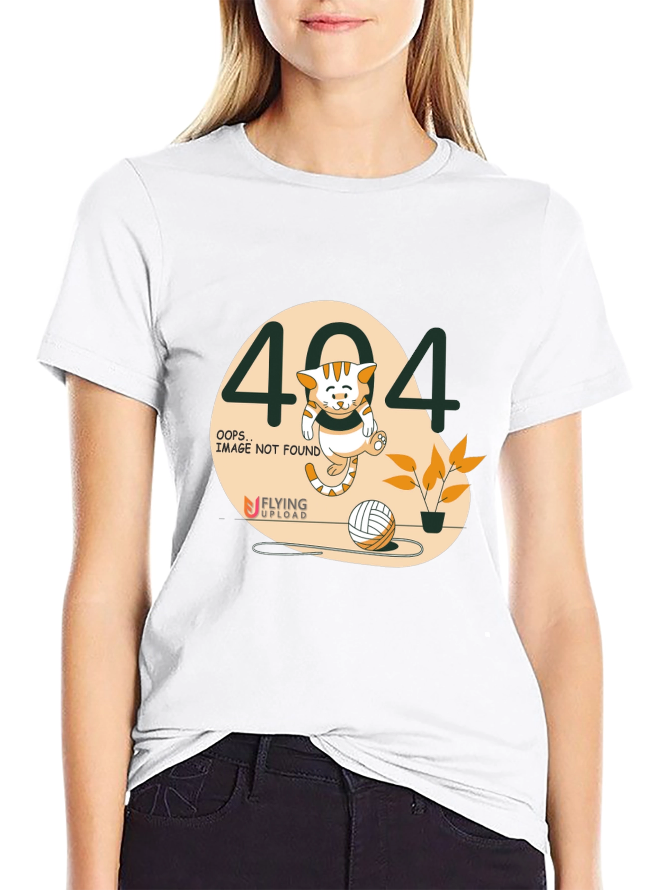 Error 404 Cat Graphic Tee - Novelty Shirt