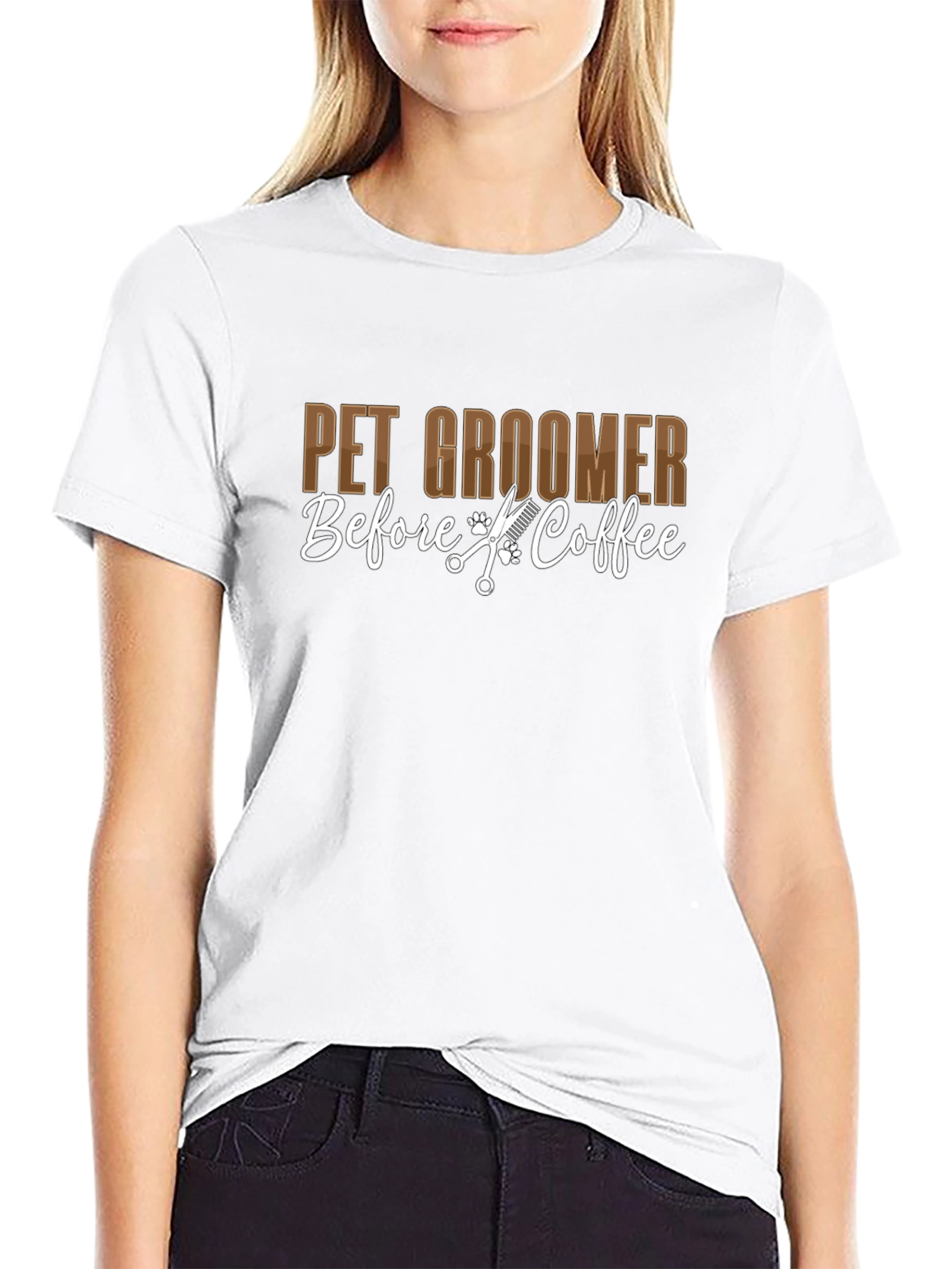 Pet Groomer T-Shirt - Before Coffee!