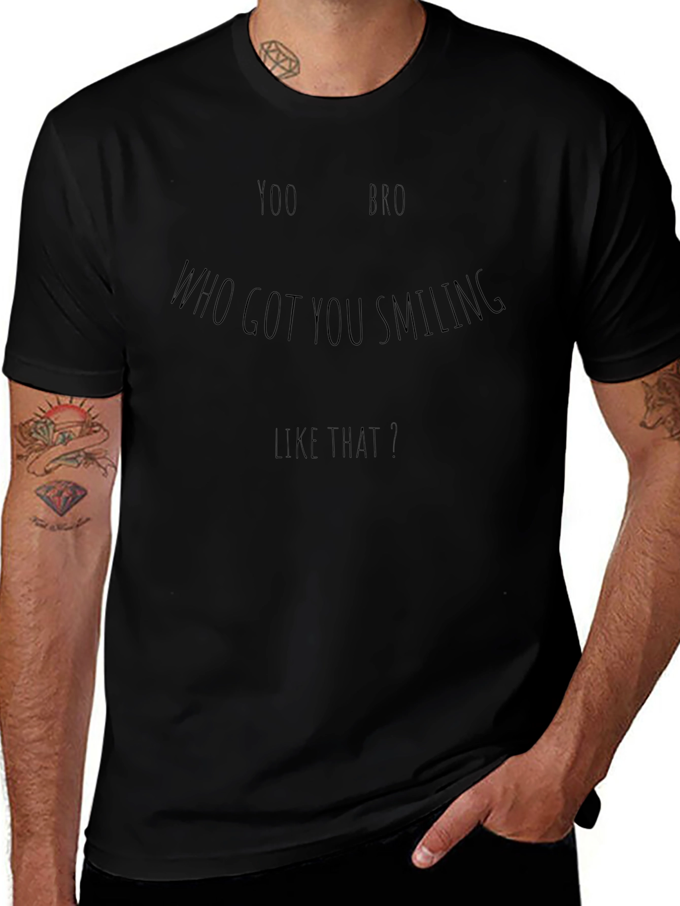 Yoo Bro Smiling Black Graphic Tee