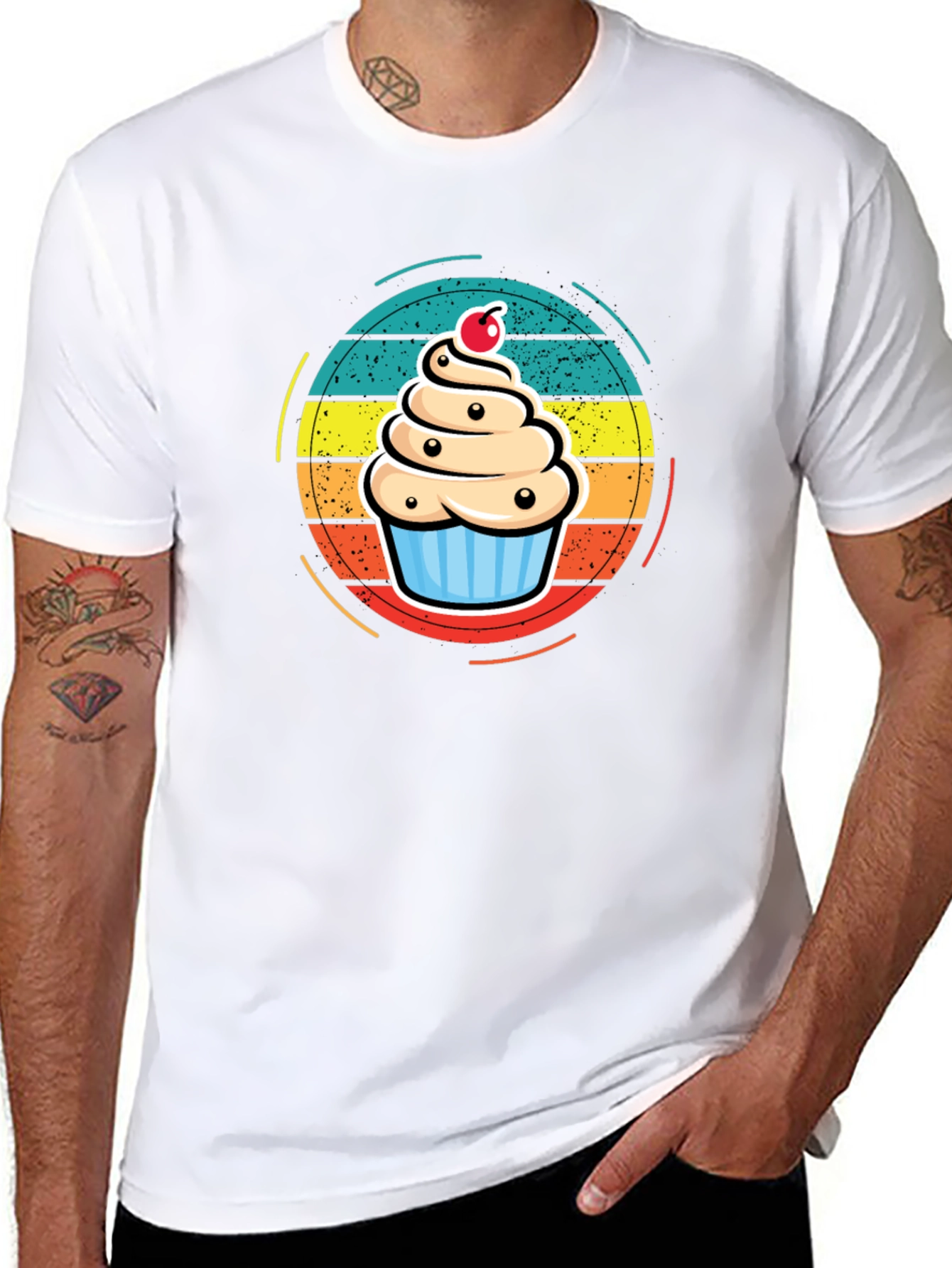 Cupcake T-Shirt - Retro Dessert Graphic Tee