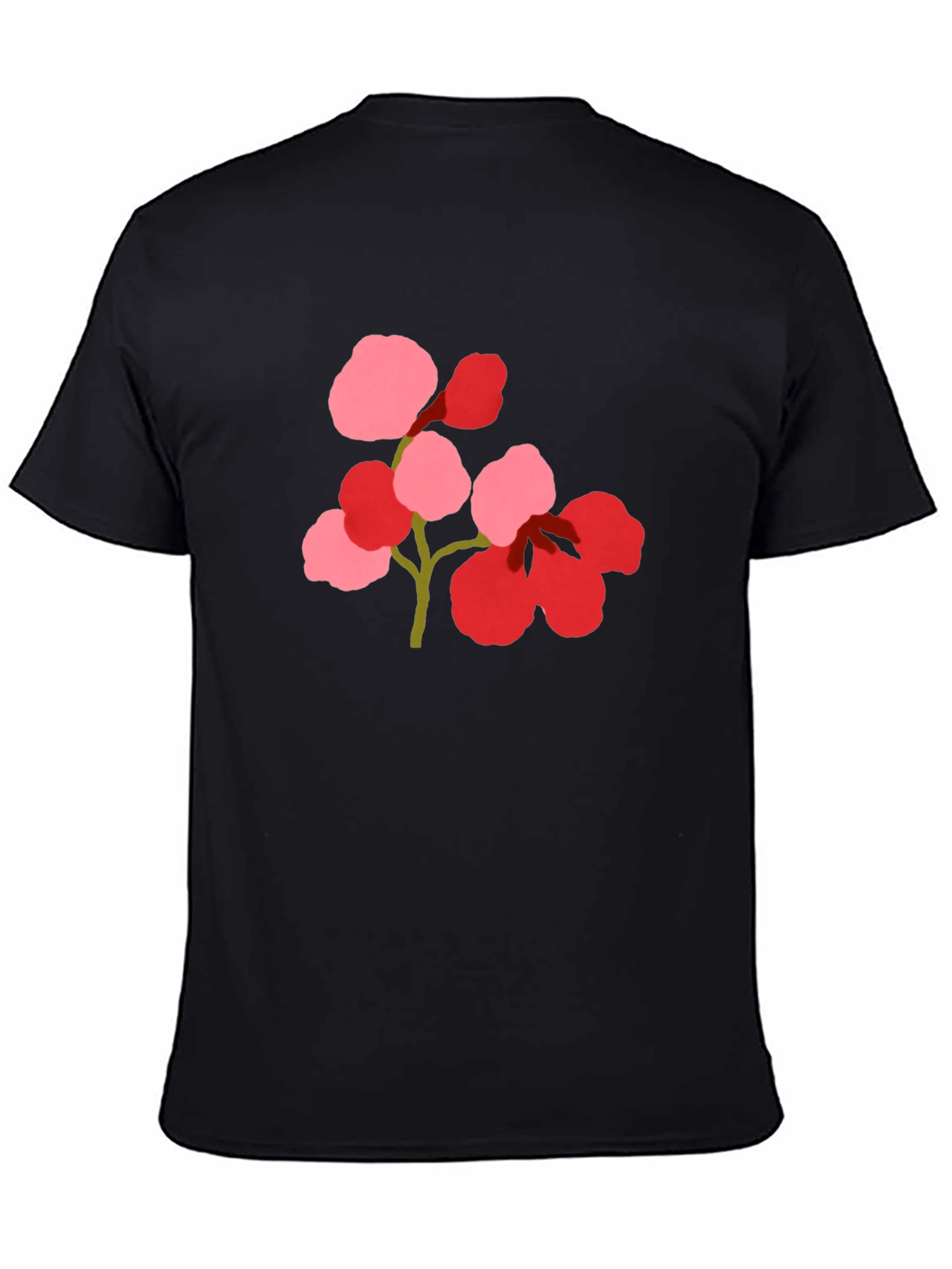 Floral Print Black Tee