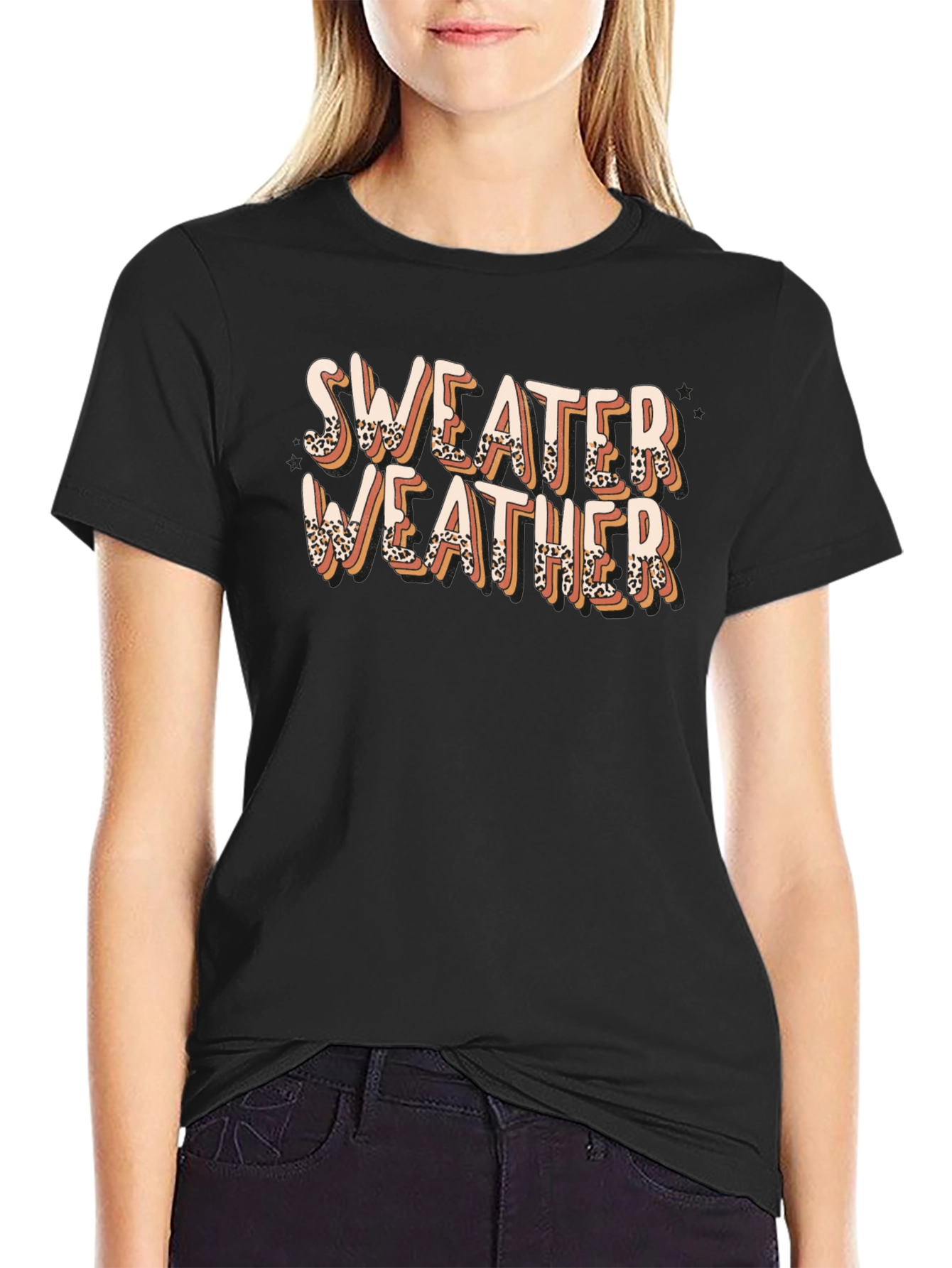 Sweater Weather Leopard Print T-Shirt