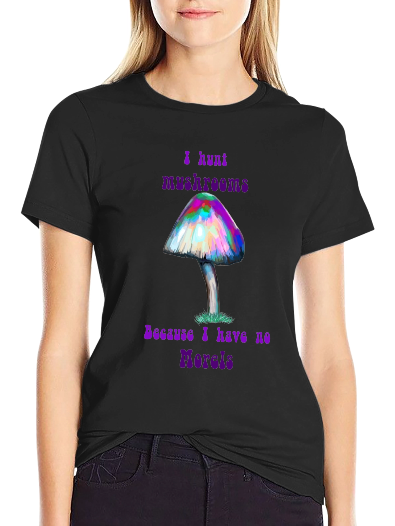 I Hunt Mushrooms Funny Graphic T-Shirt