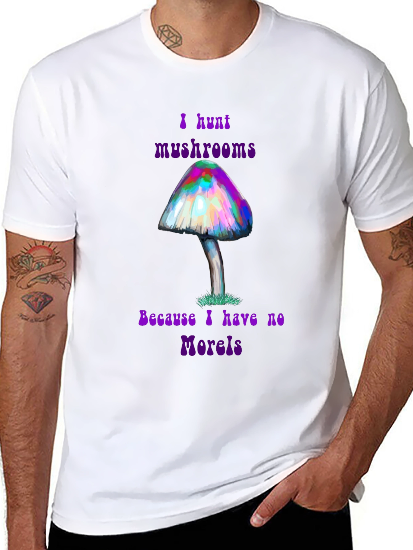 I Hunt Mushrooms Funny Graphic T-Shirt