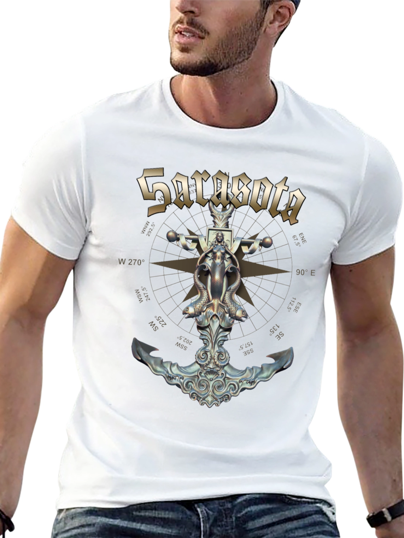 Sarasota Compass Anchor Graphic T-Shirt