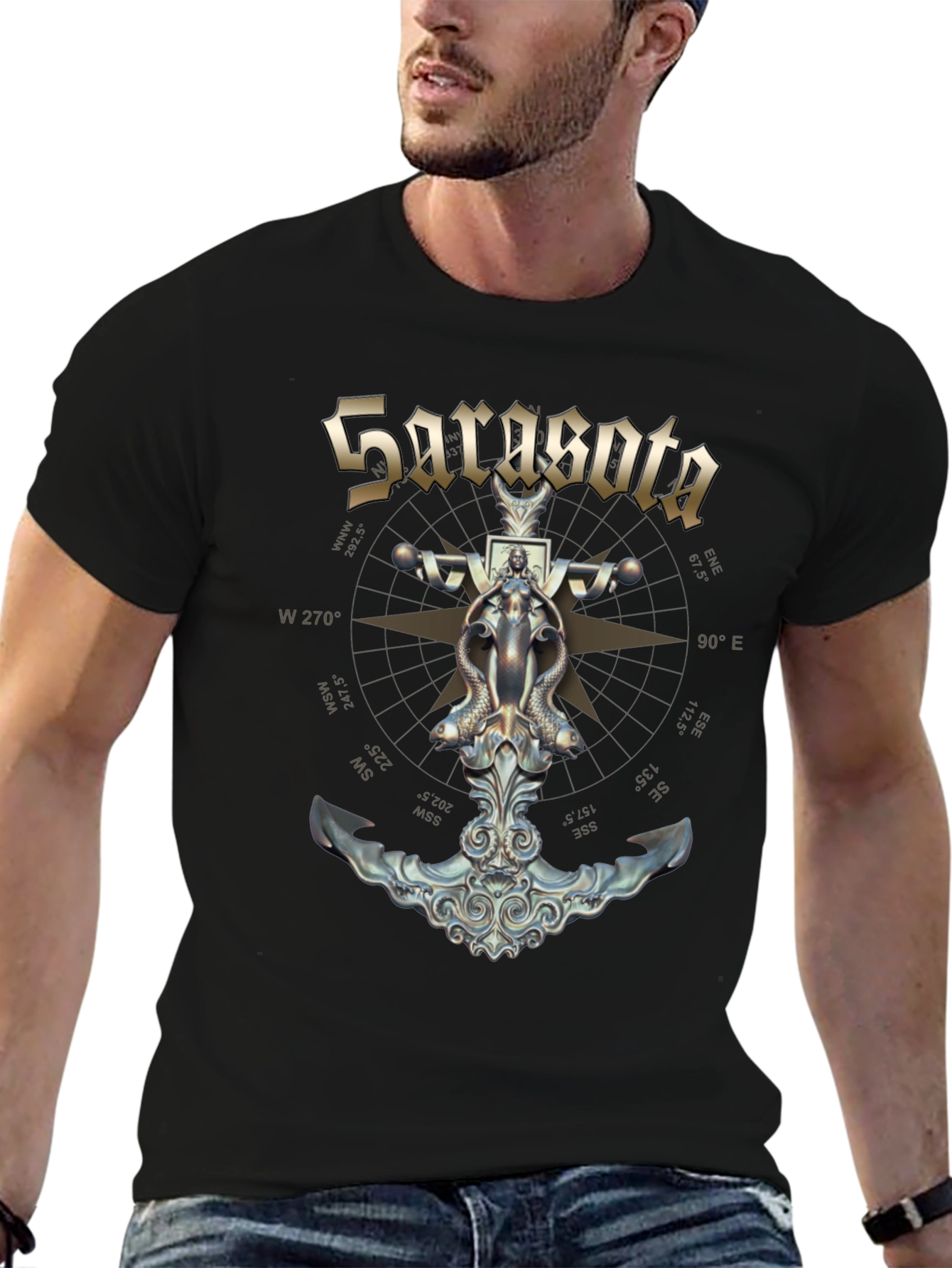 Sarasota Compass Anchor Graphic T-Shirt