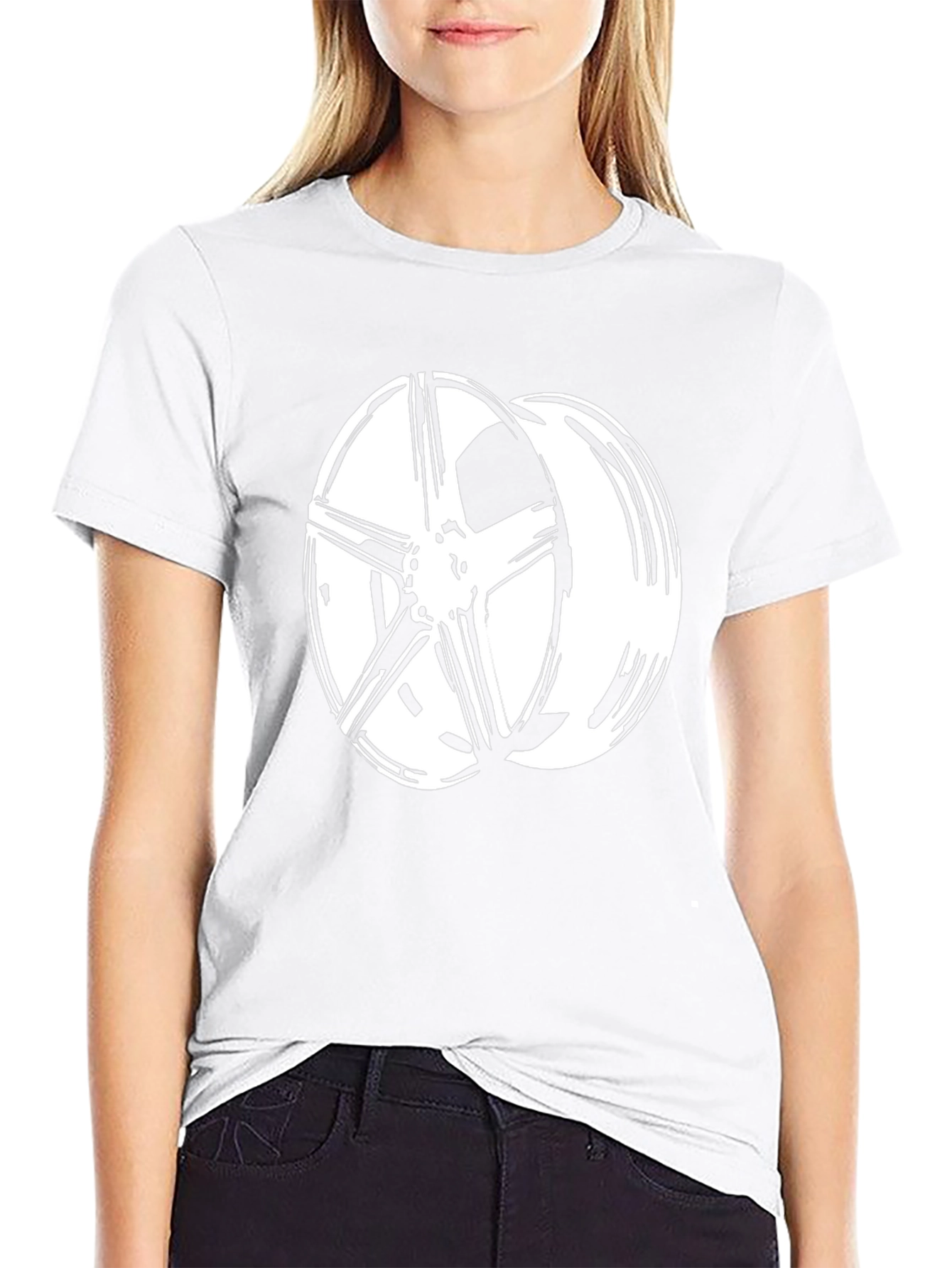 Black Wheel Design T-Shirt