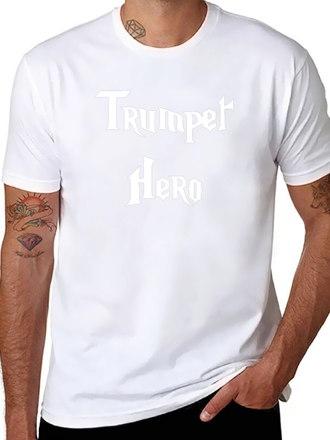 Trumpet Hero Graphic T-Shirt - Black