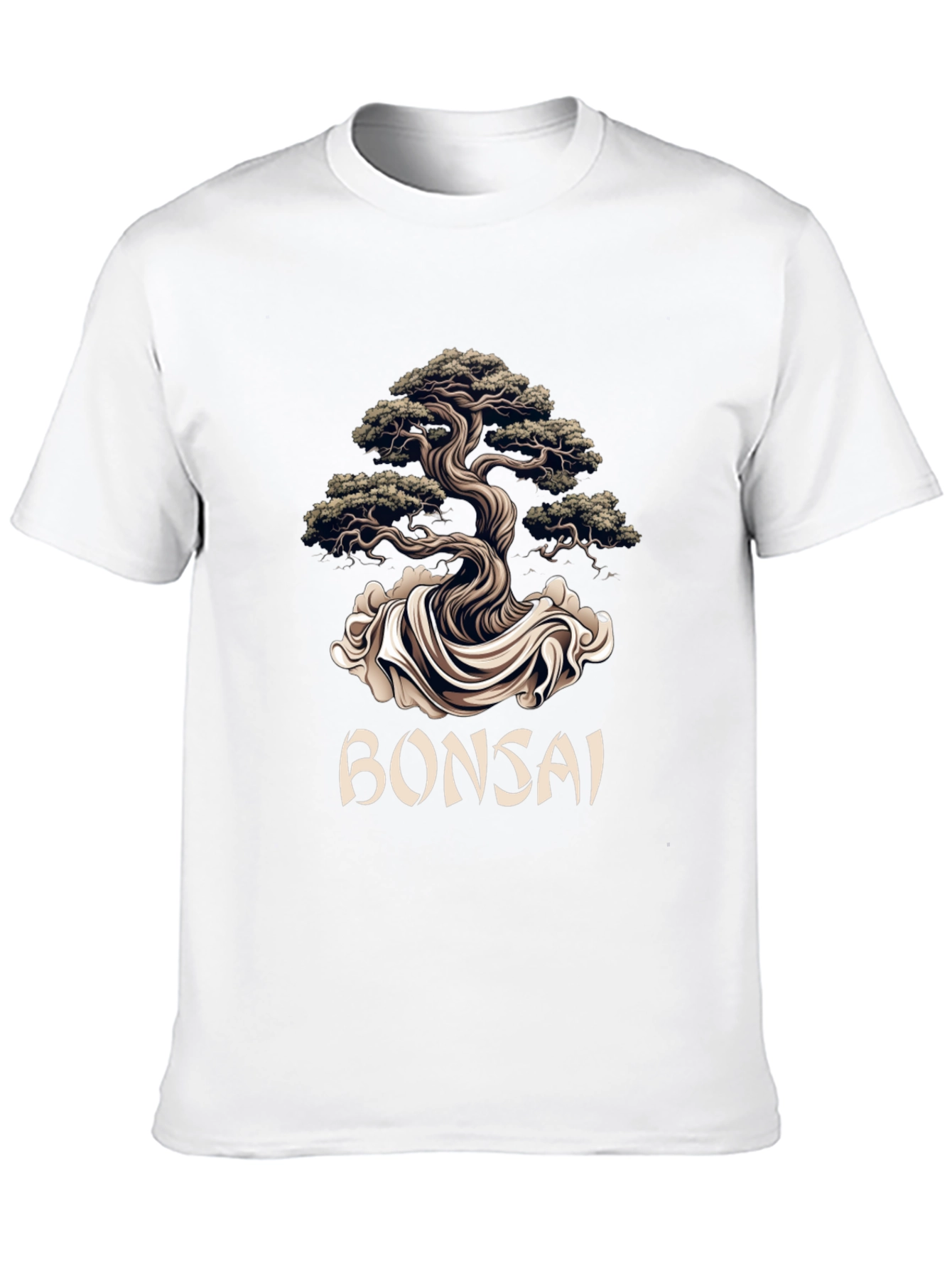 Bonsai Tree Graphic Tee - Artistic Black T-Shirt