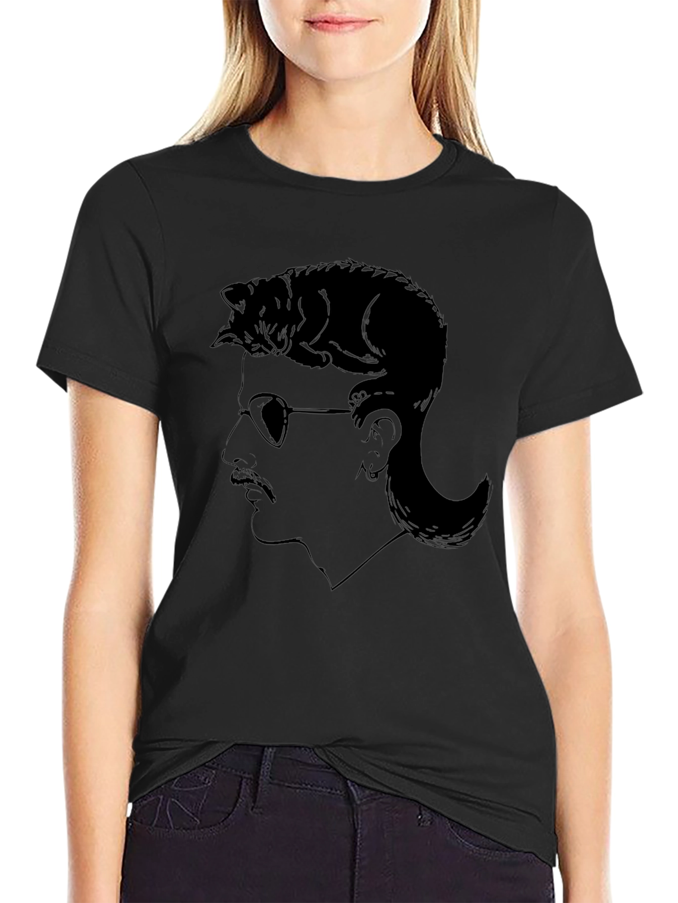 Cool Cat Mullet T-Shirt - Unique Graphic Tee