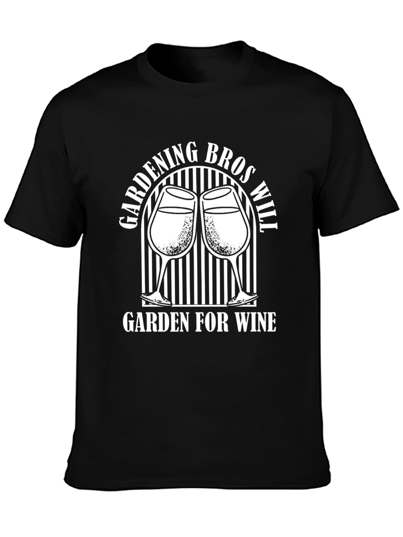 Gardening Bros Will Garden For Wine Graphic T-Shirt