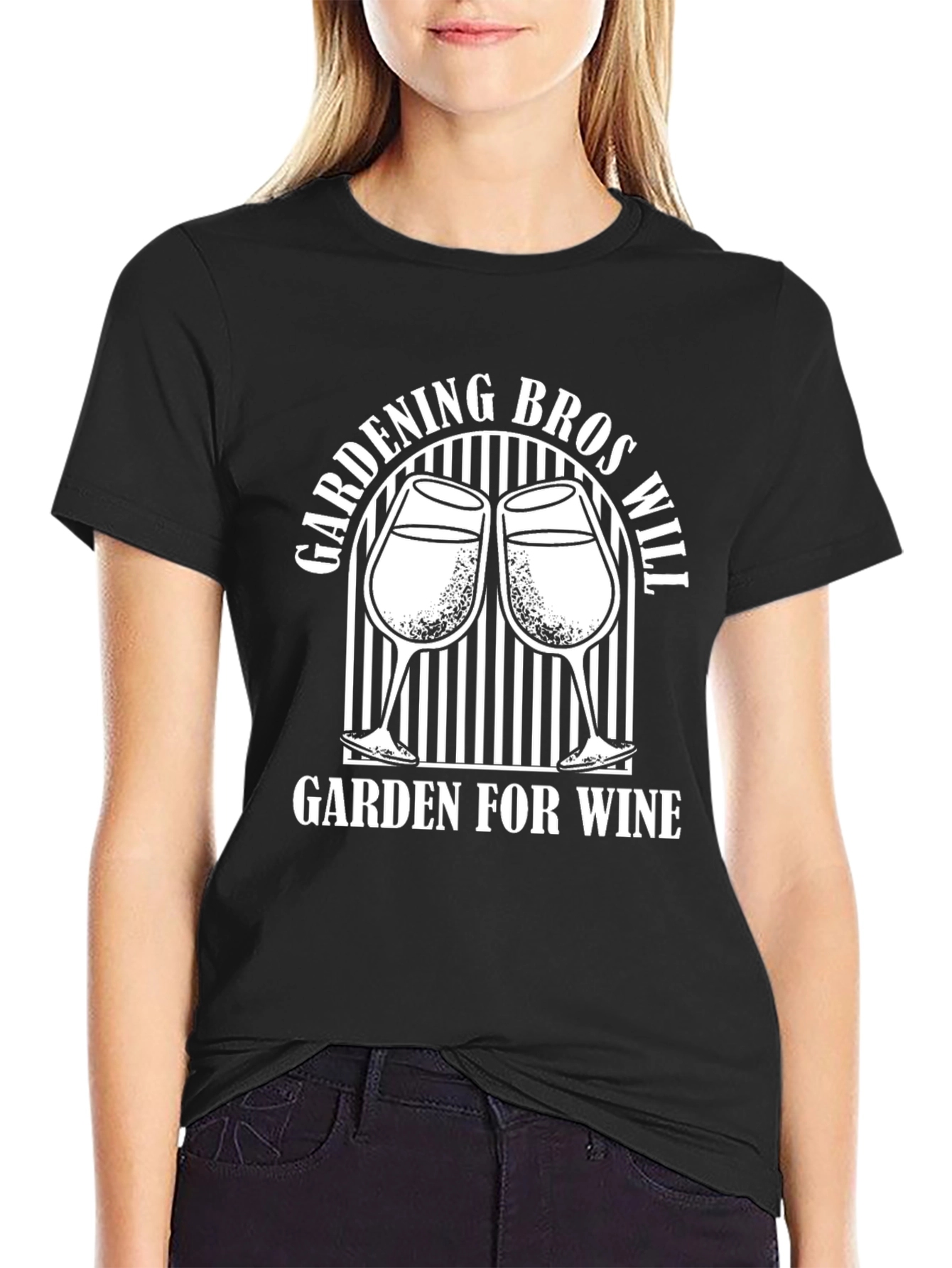 Gardening Bros Will Garden For Wine Graphic T-Shirt