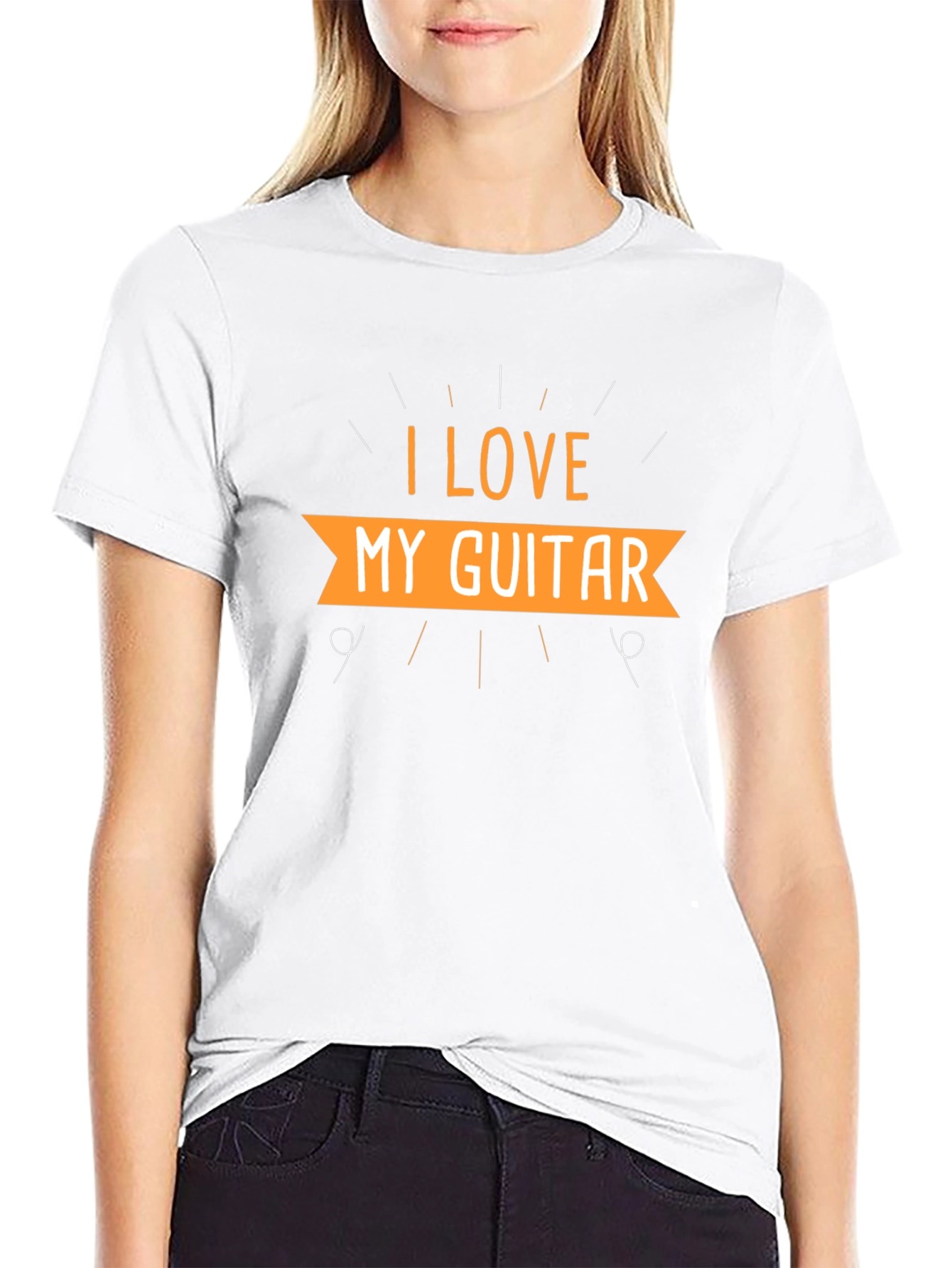 I Love My Guitar Black T-Shirt