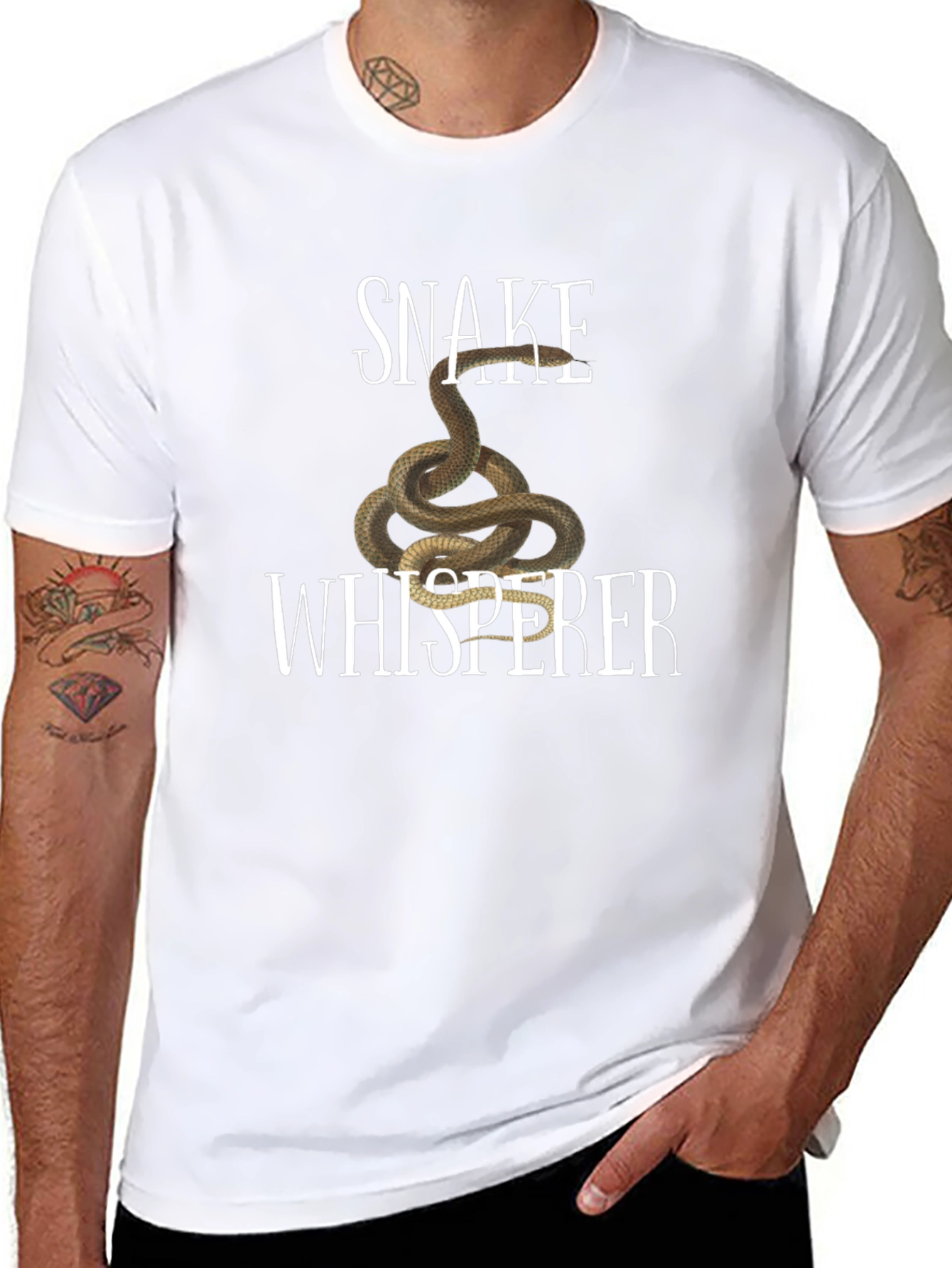 Snake Whisperer Graphic Tee - Black Cotton T-Shirt