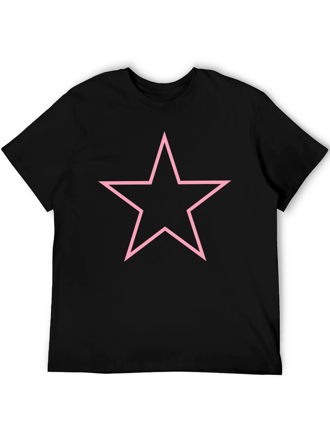 Pink Star Graphic Black T-Shirt
