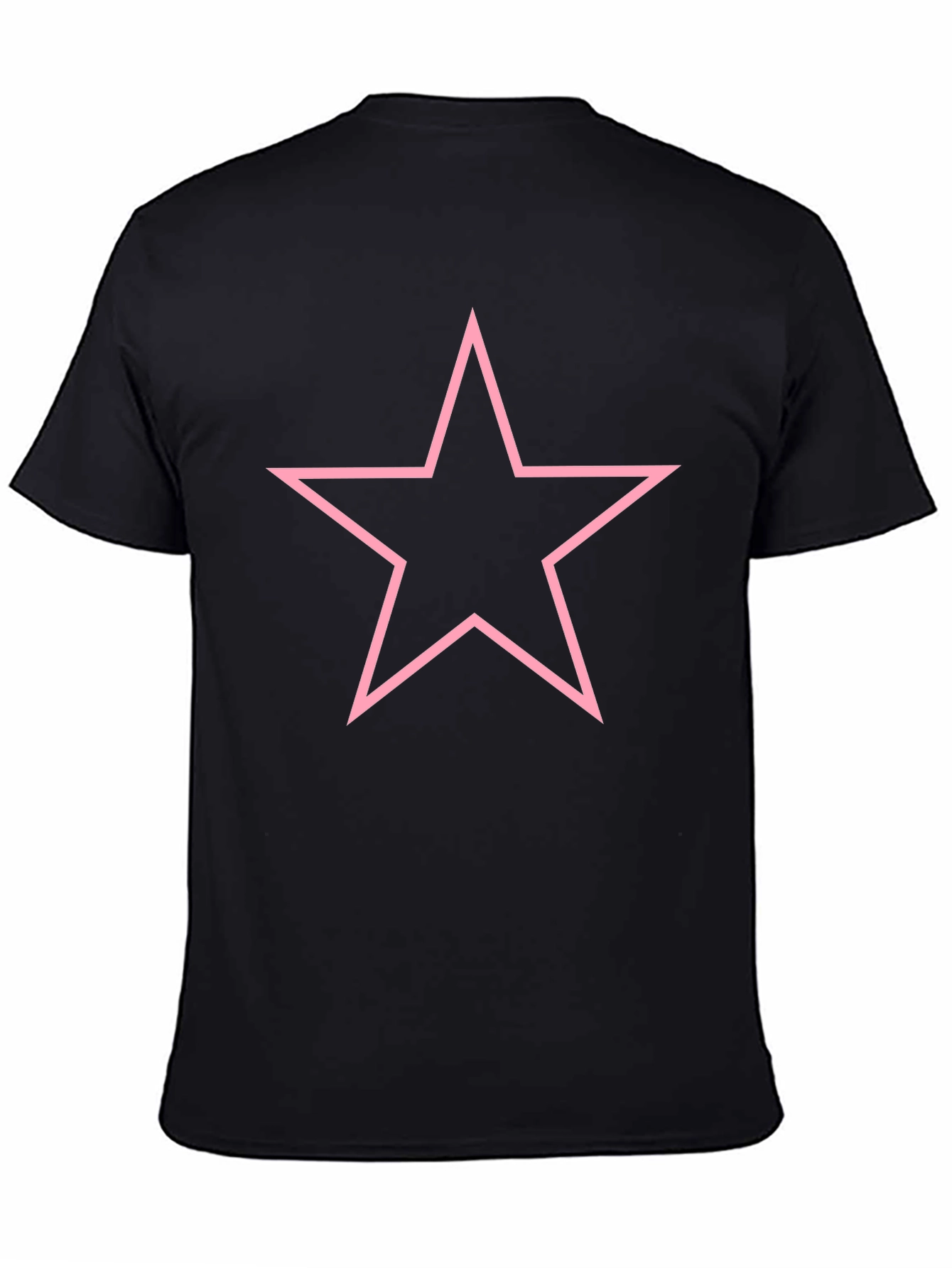 Pink Star Graphic Black T-Shirt