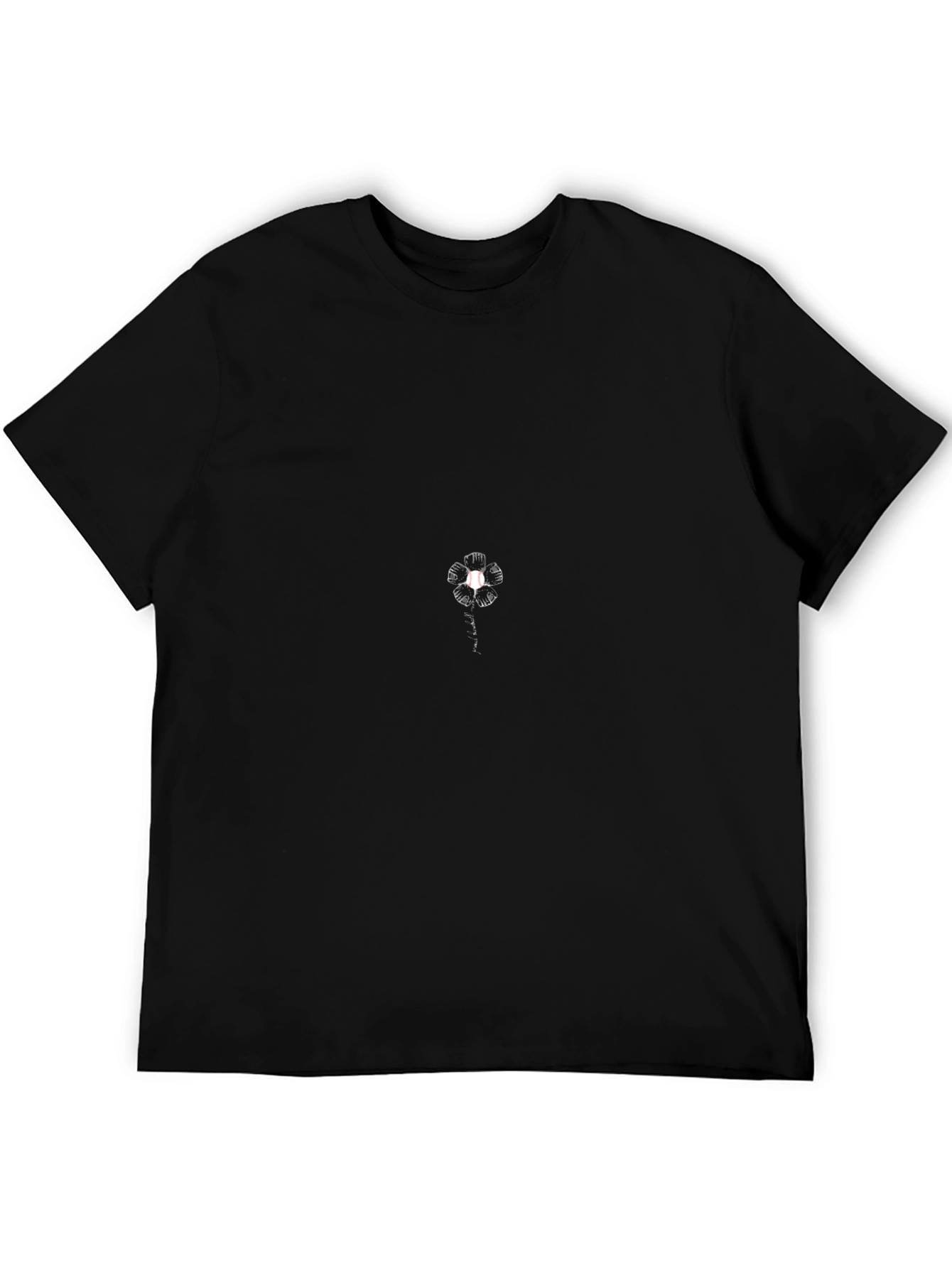Minimalist Dandelion T-Shirt - Black Casual Tee