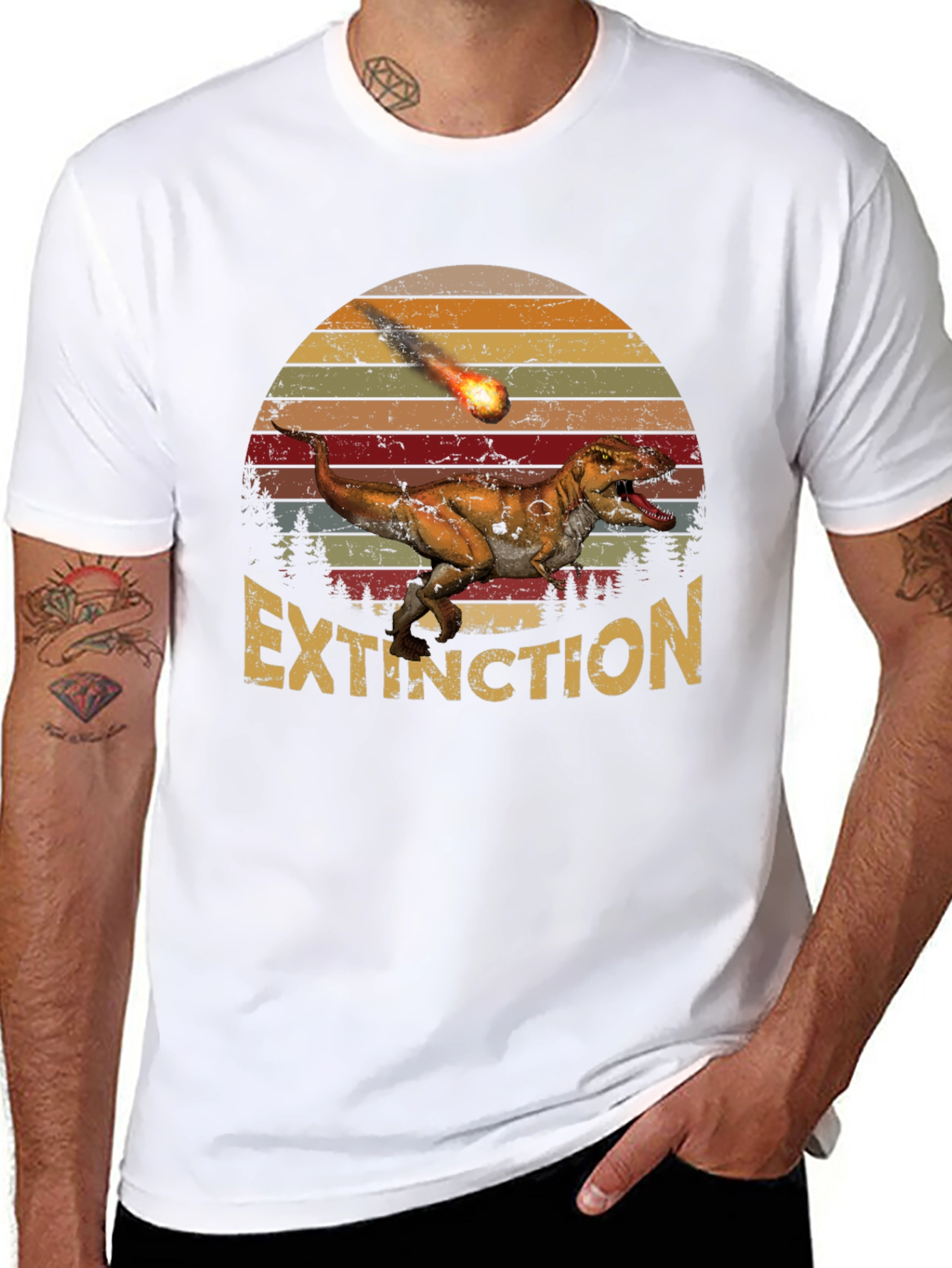 Extinction Dinosaur Graphic T-Shirt