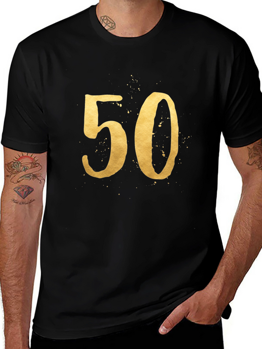 50th Birthday Gold Number Tee