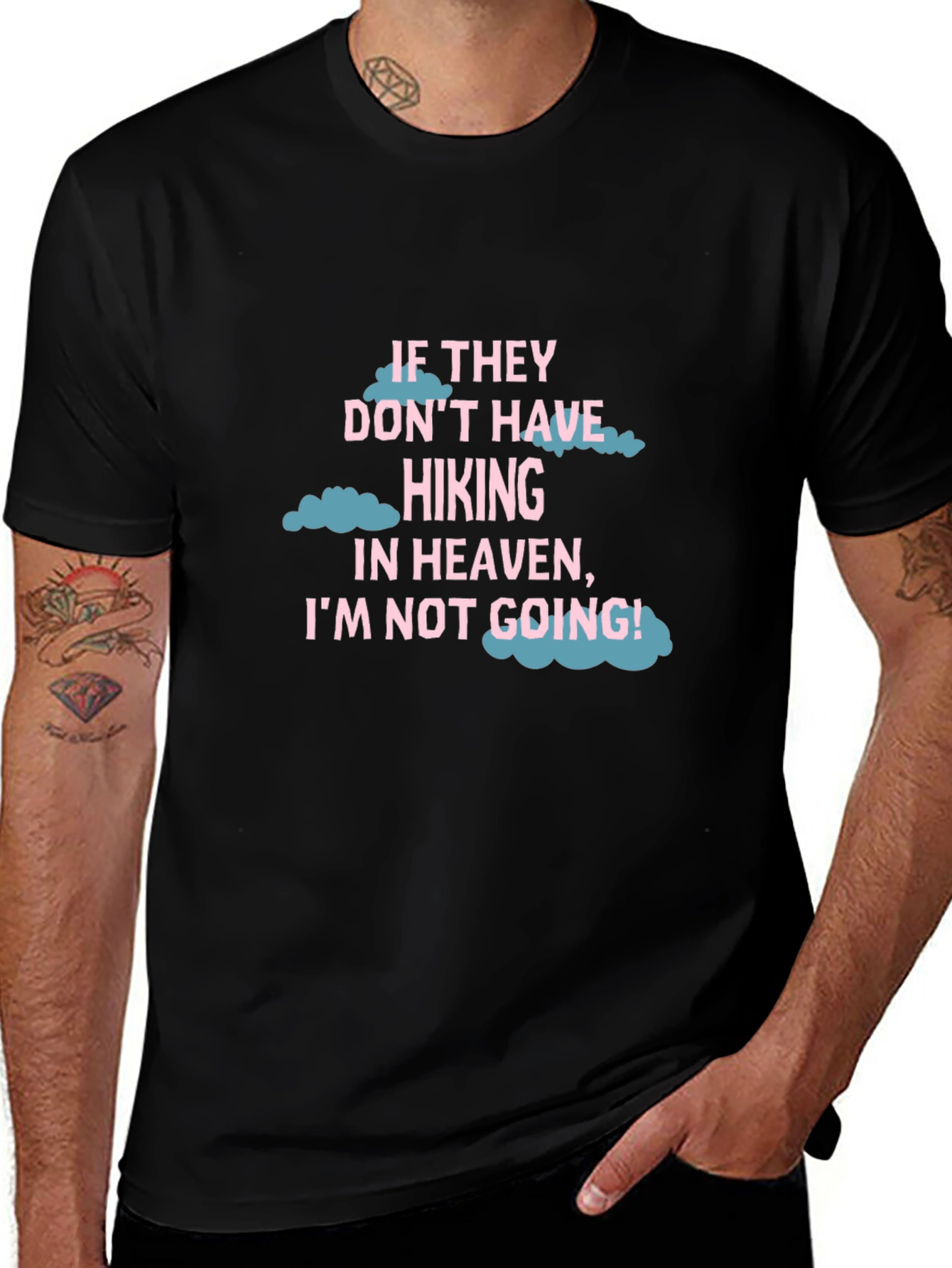 Hiking Heaven T-Shirt - Black Crew Neck Tee