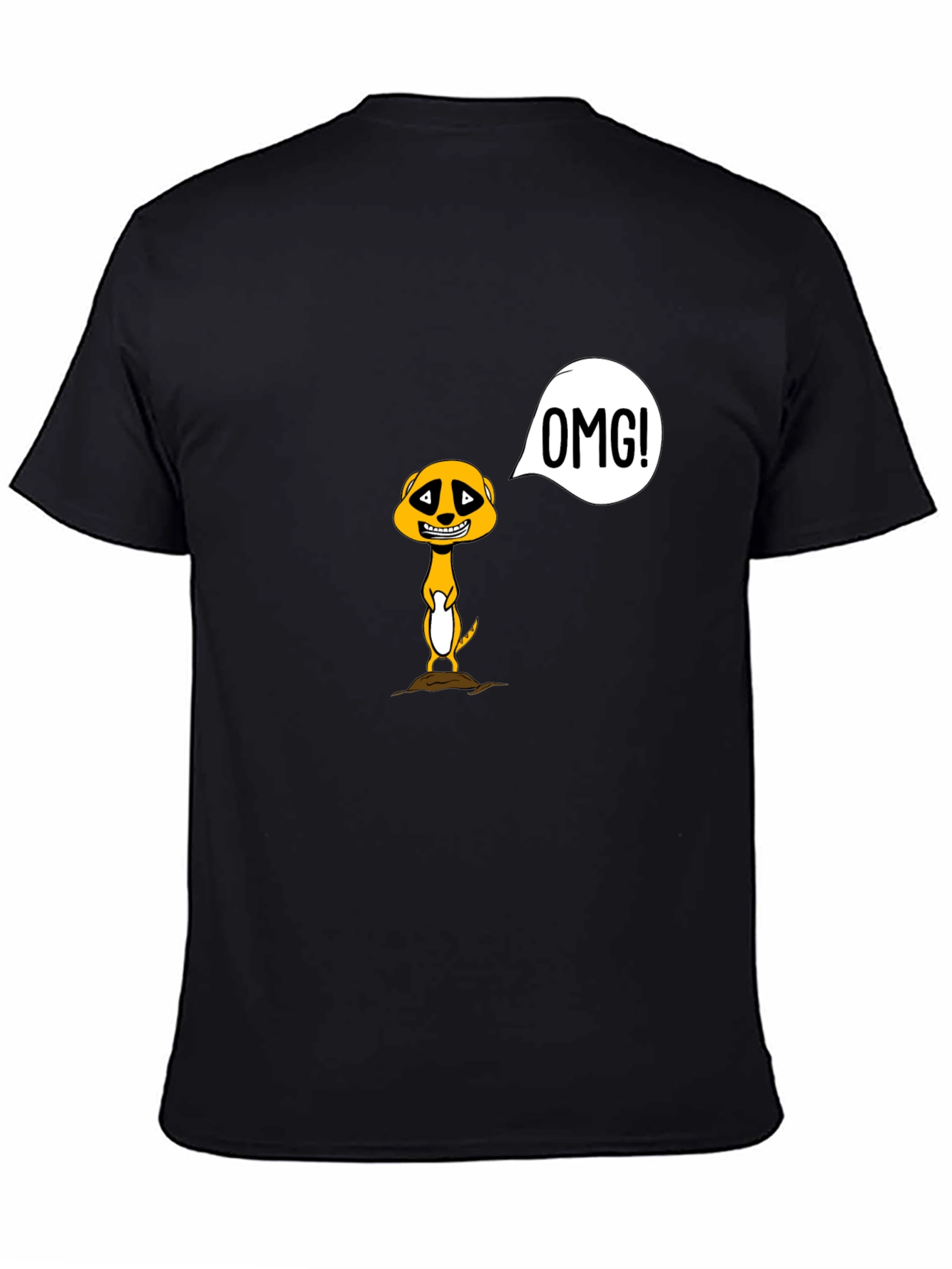 Funny Meerkat OMG! Graphic Tee - Black