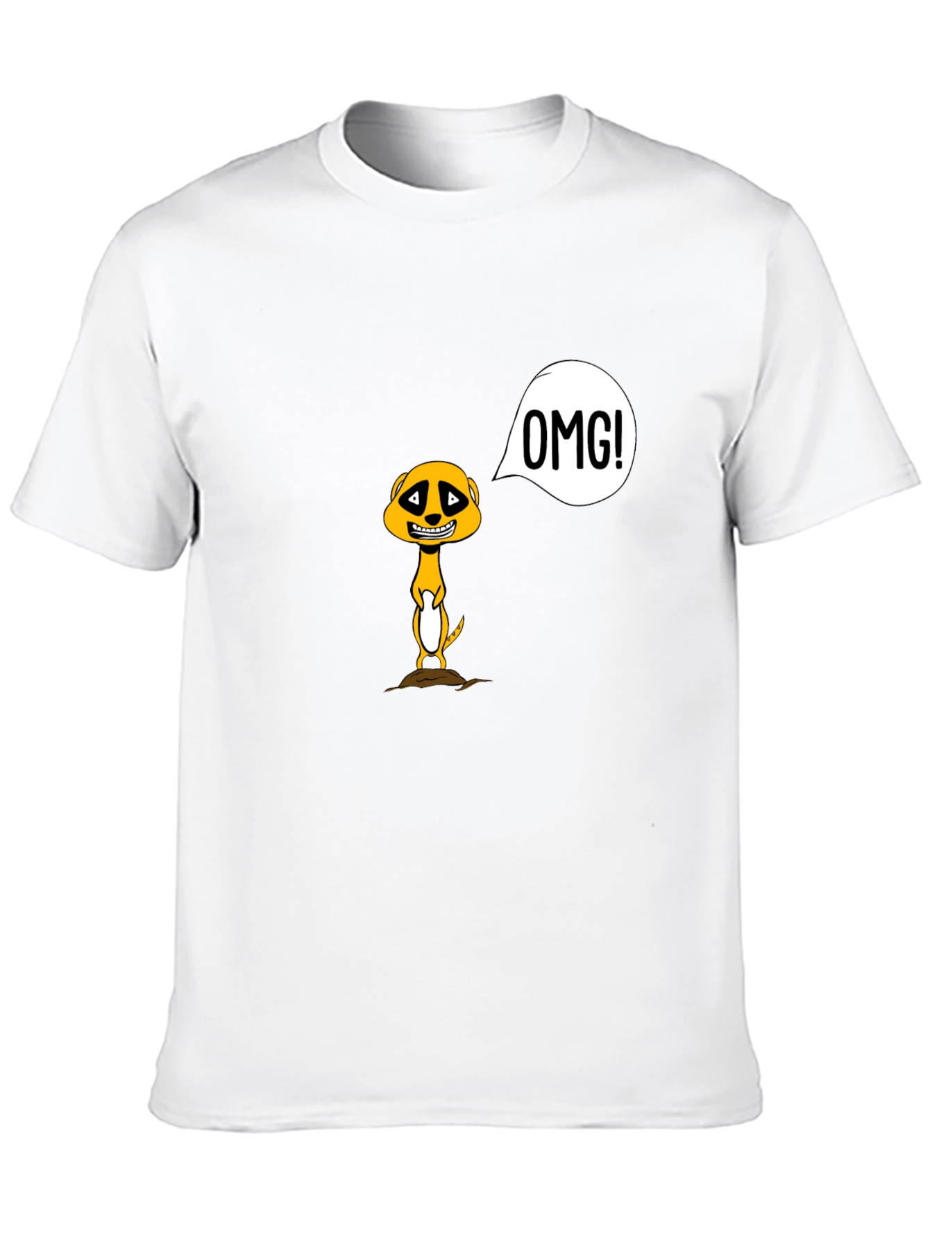 Funny Meerkat OMG! Graphic Tee - Black