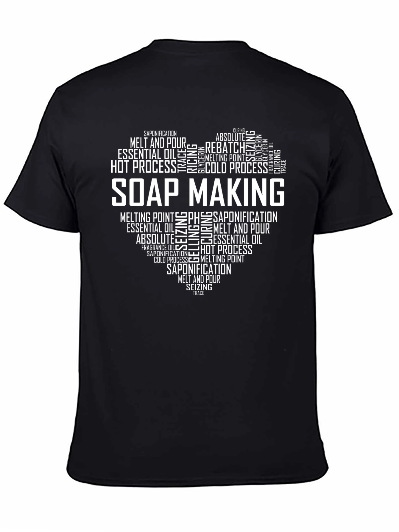 Soap Making Heart Graphic T-Shirt - Black Cotton Tee