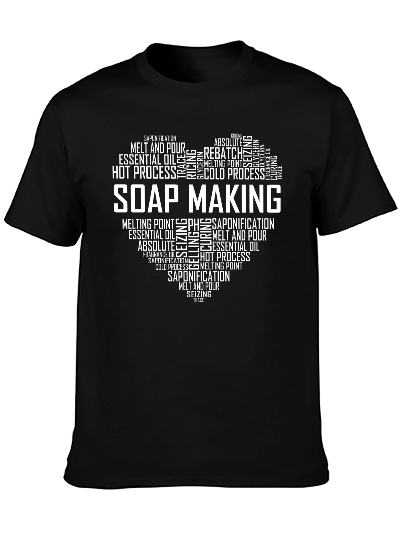Soap Making Heart Graphic T-Shirt - Black Cotton Tee