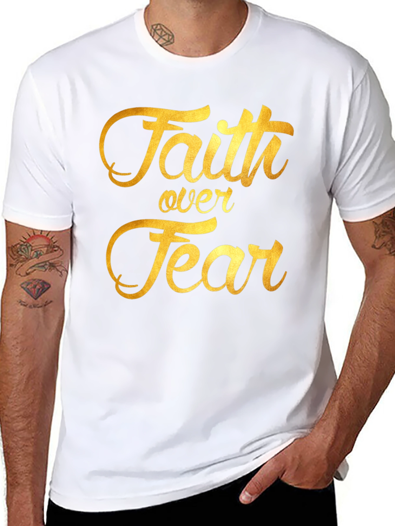 Faith Over Fear Graphic Tee - Inspiring Christian T-Shirt