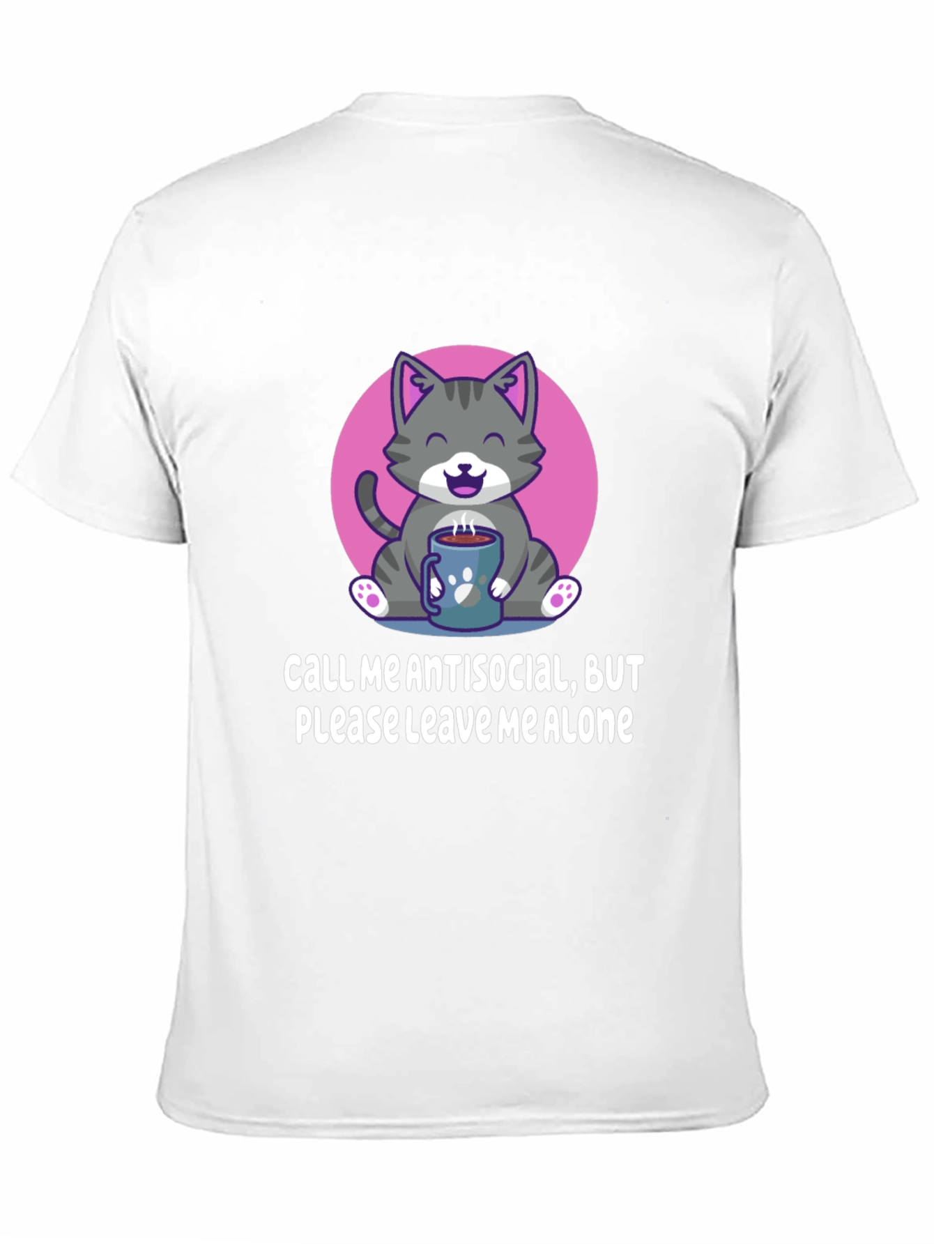 Antisocial Cat T-Shirt Please Leave Me Alone Coffee Lover