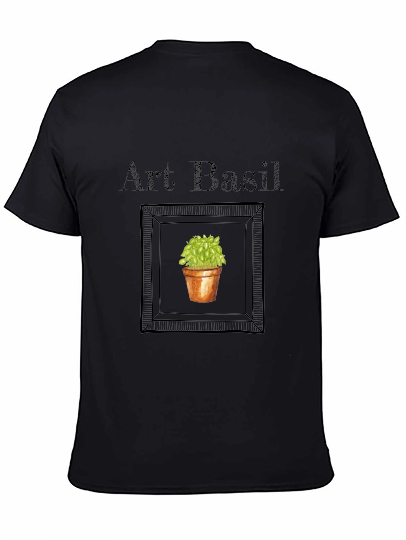 Art Basil T-Shirt - Unique Plant Graphic Tee
