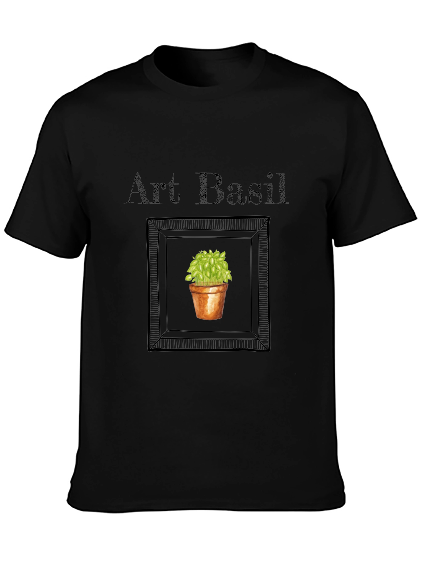 Art Basil T-Shirt - Unique Plant Graphic Tee