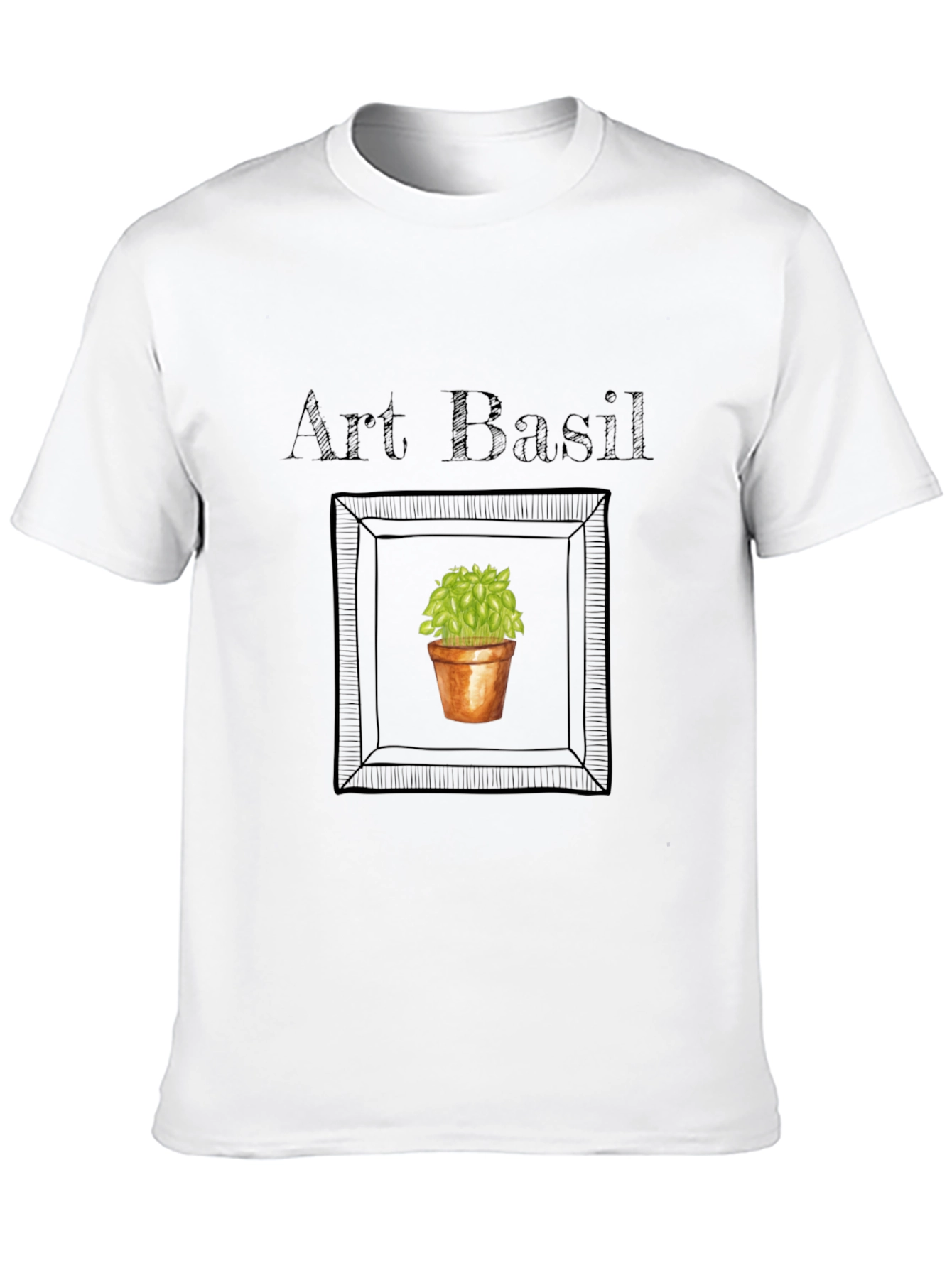 Art Basil T-Shirt - Unique Plant Graphic Tee