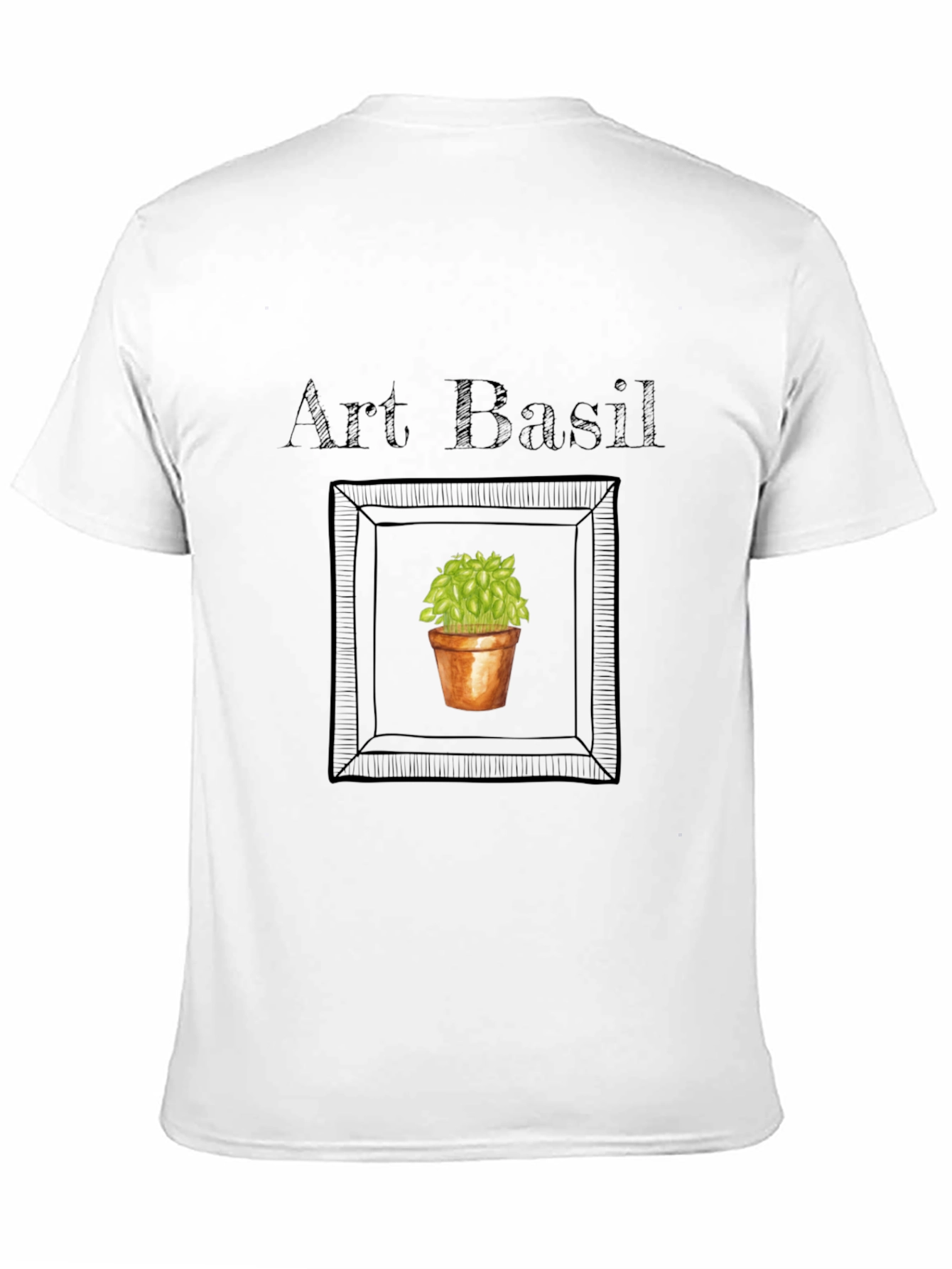 Art Basil T-Shirt - Unique Plant Graphic Tee