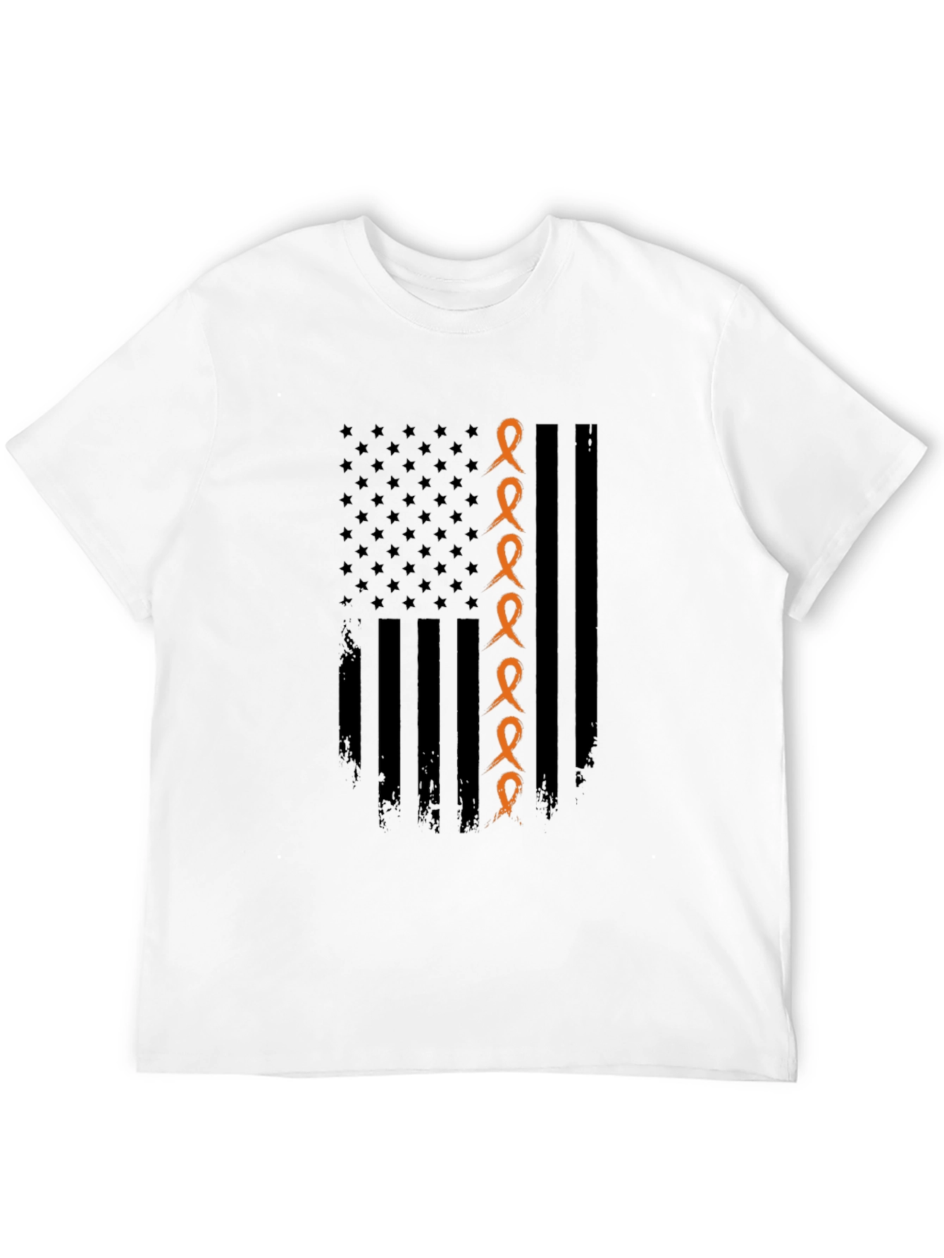 Orange Ribbon American Flag Graphic Tee