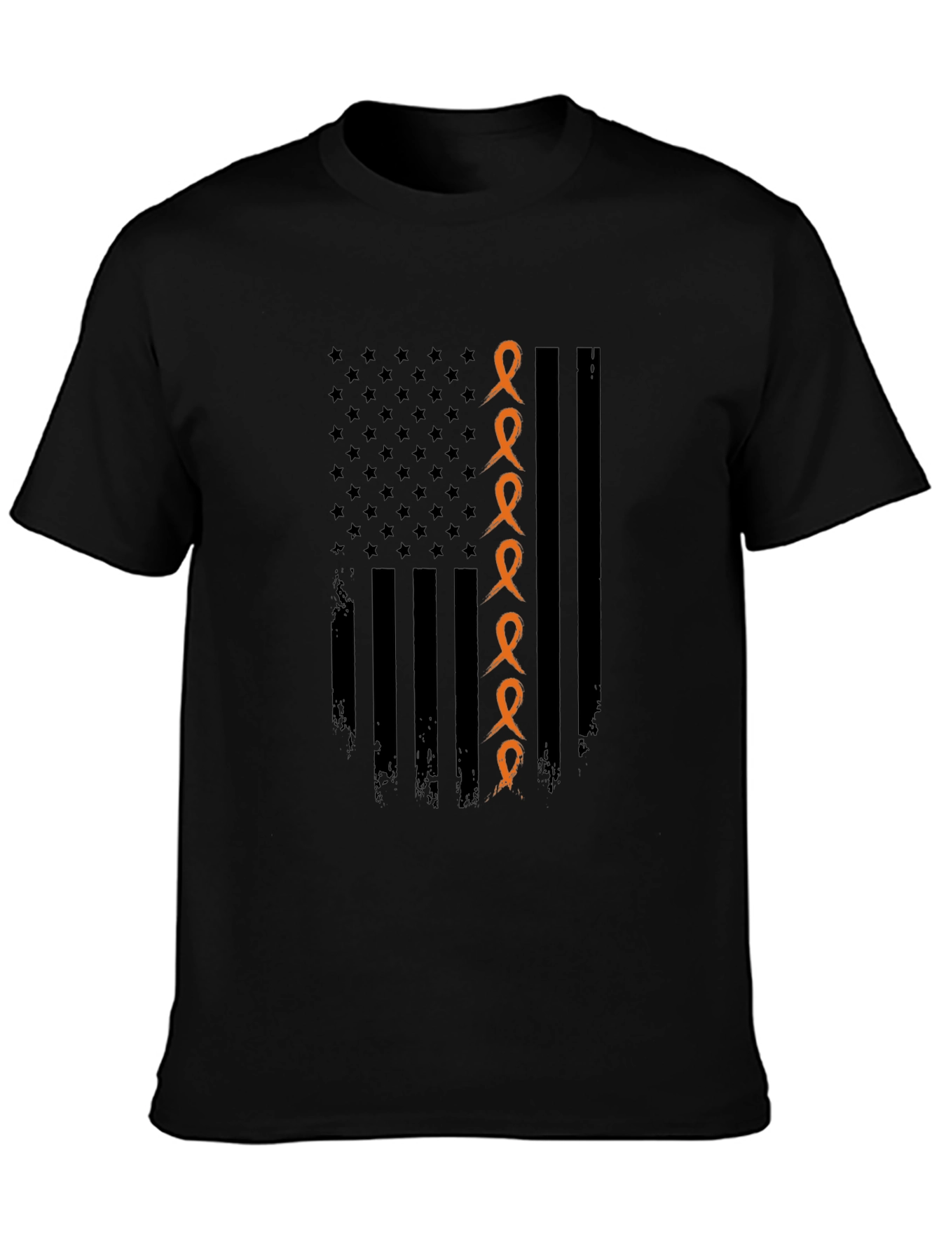 Orange Ribbon American Flag Graphic Tee