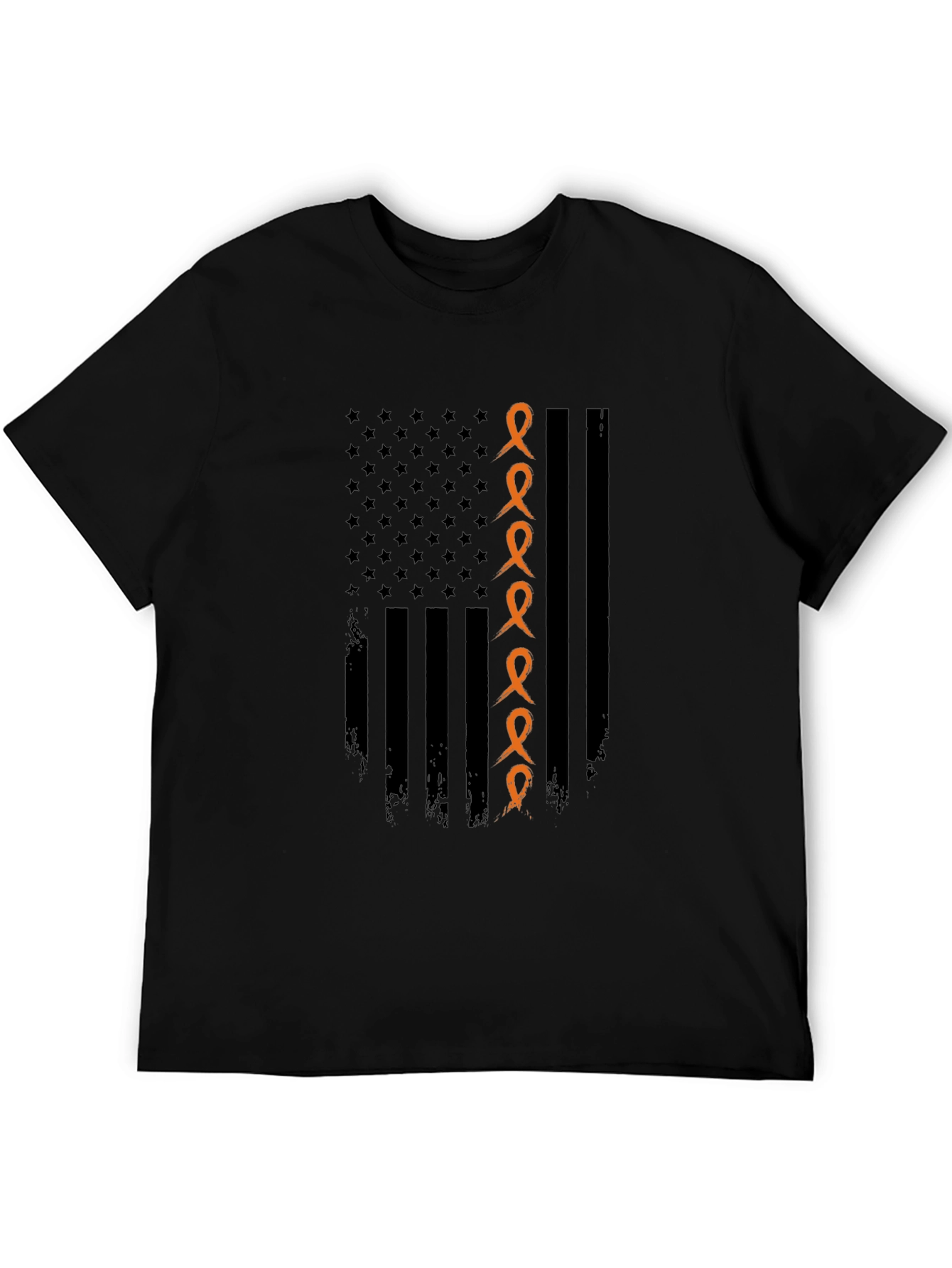 Orange Ribbon American Flag Graphic Tee