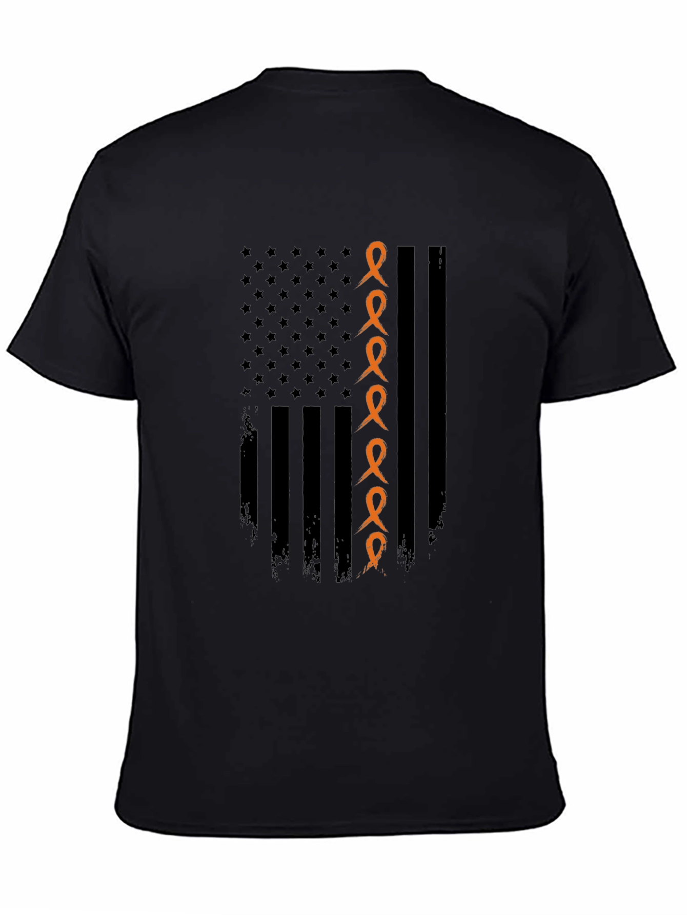 Orange Ribbon American Flag Graphic Tee