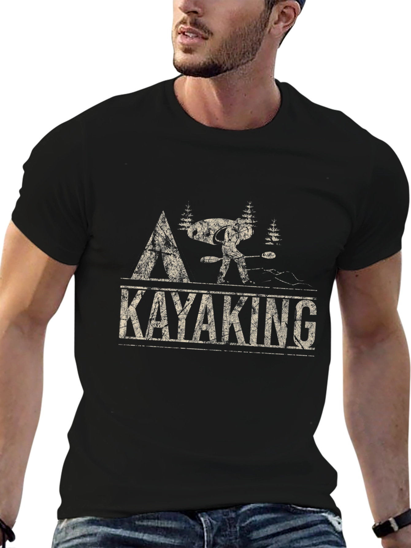 Kayaking Adventure Graphic Tee - Black