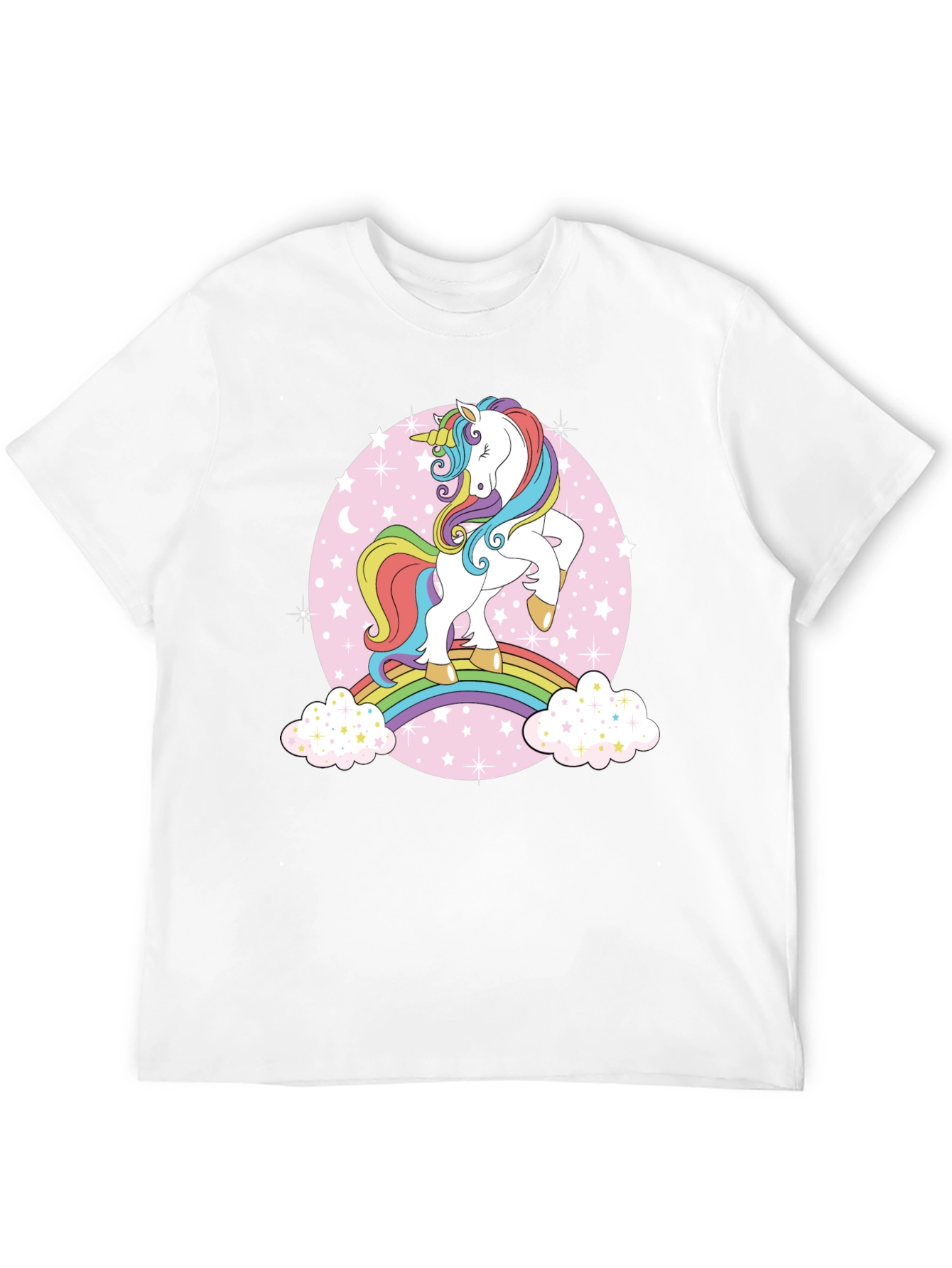 Unicorn Rainbow Graphic Tee - Black