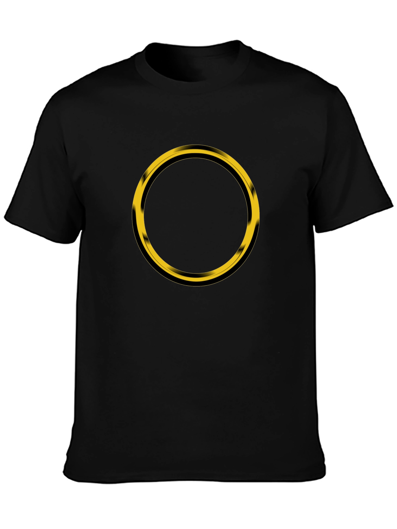 Mens Black T-Shirt with Gold Circle Design