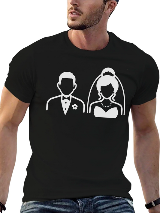 Bride and Groom Graphic Black T-Shirt