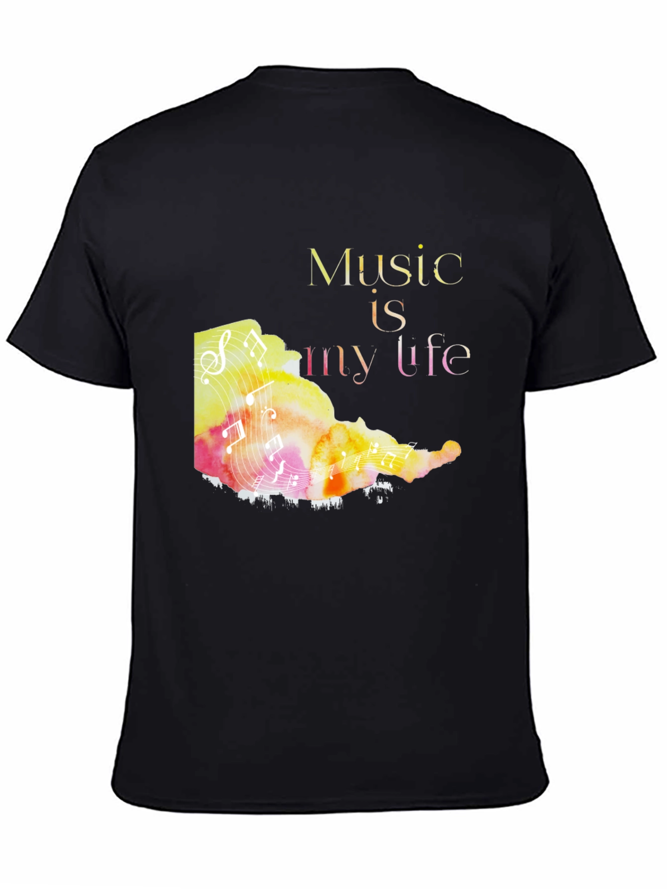 Music is My Life Graphic Tee - Black