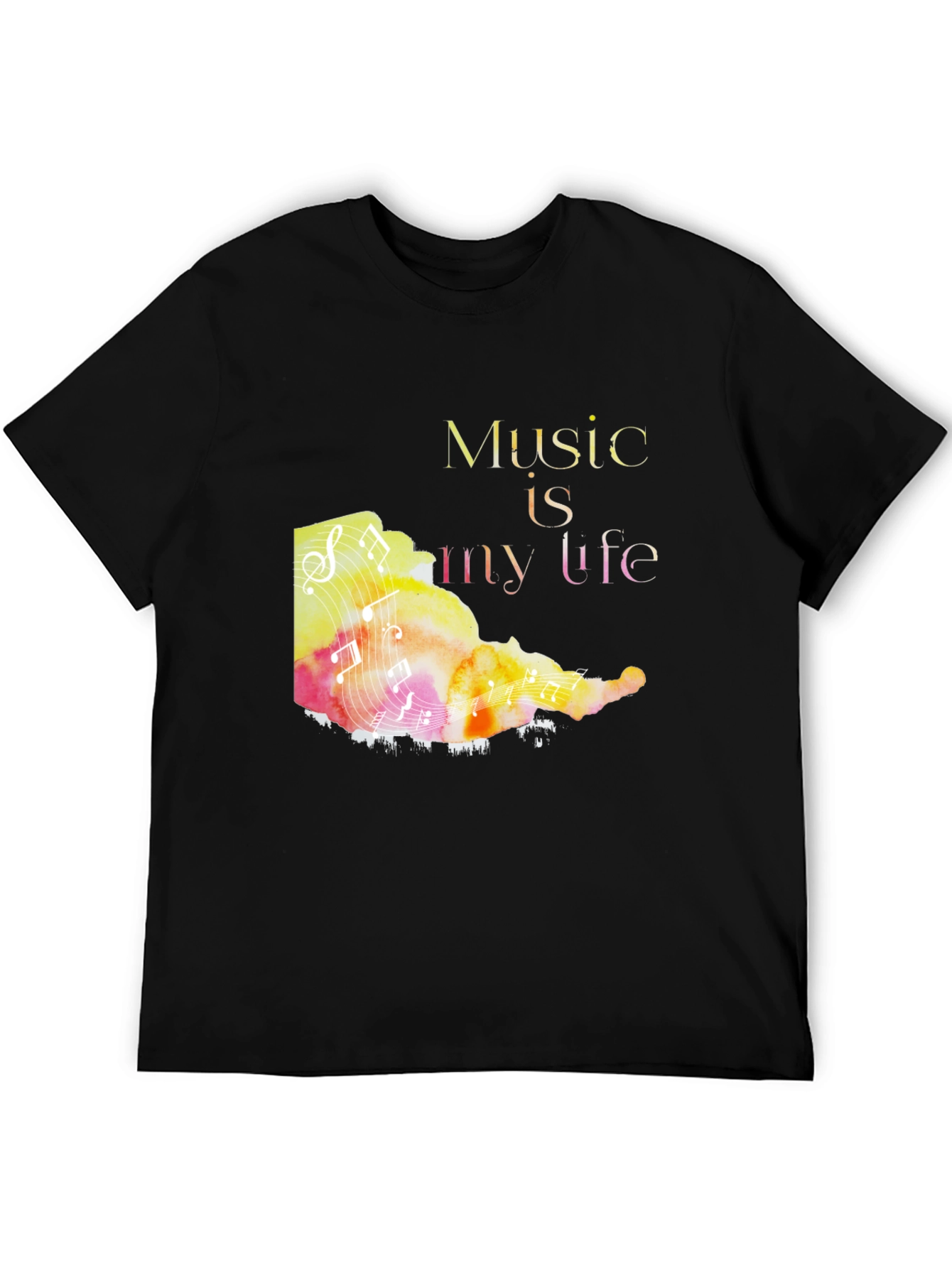 Music is My Life Graphic Tee - Black
